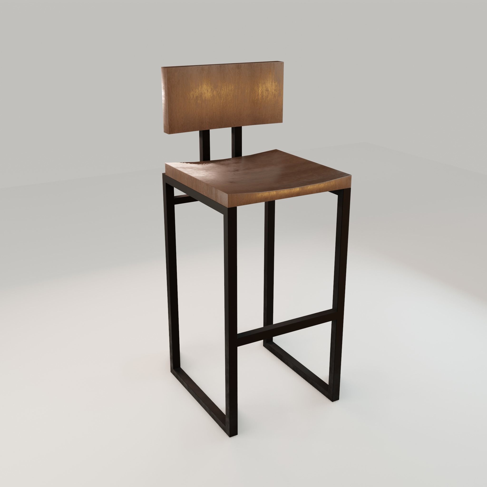 Chair loft modern wooden  id7 Low-poly 3D model_14