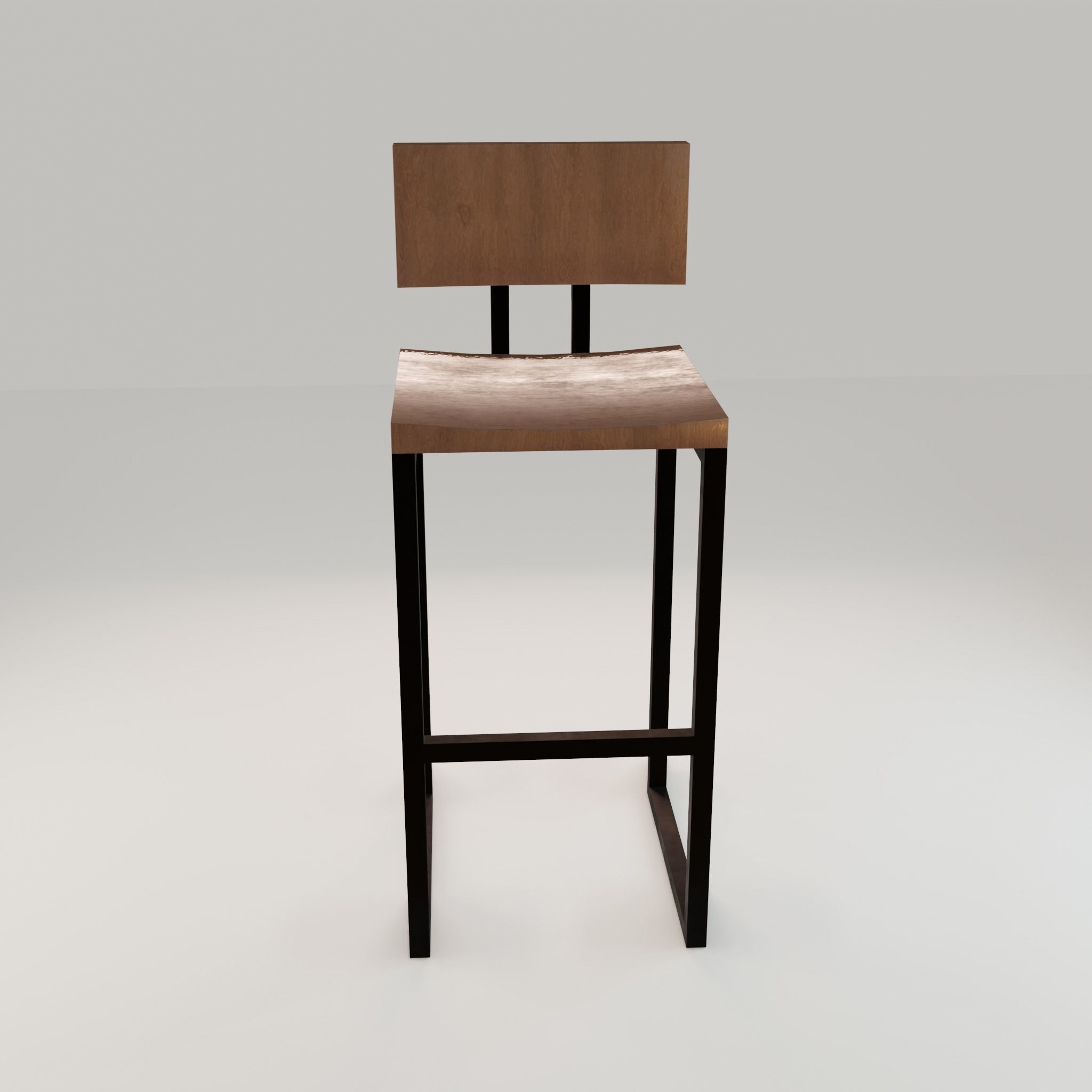 Chair loft modern wooden  id7 Low-poly 3D model_8