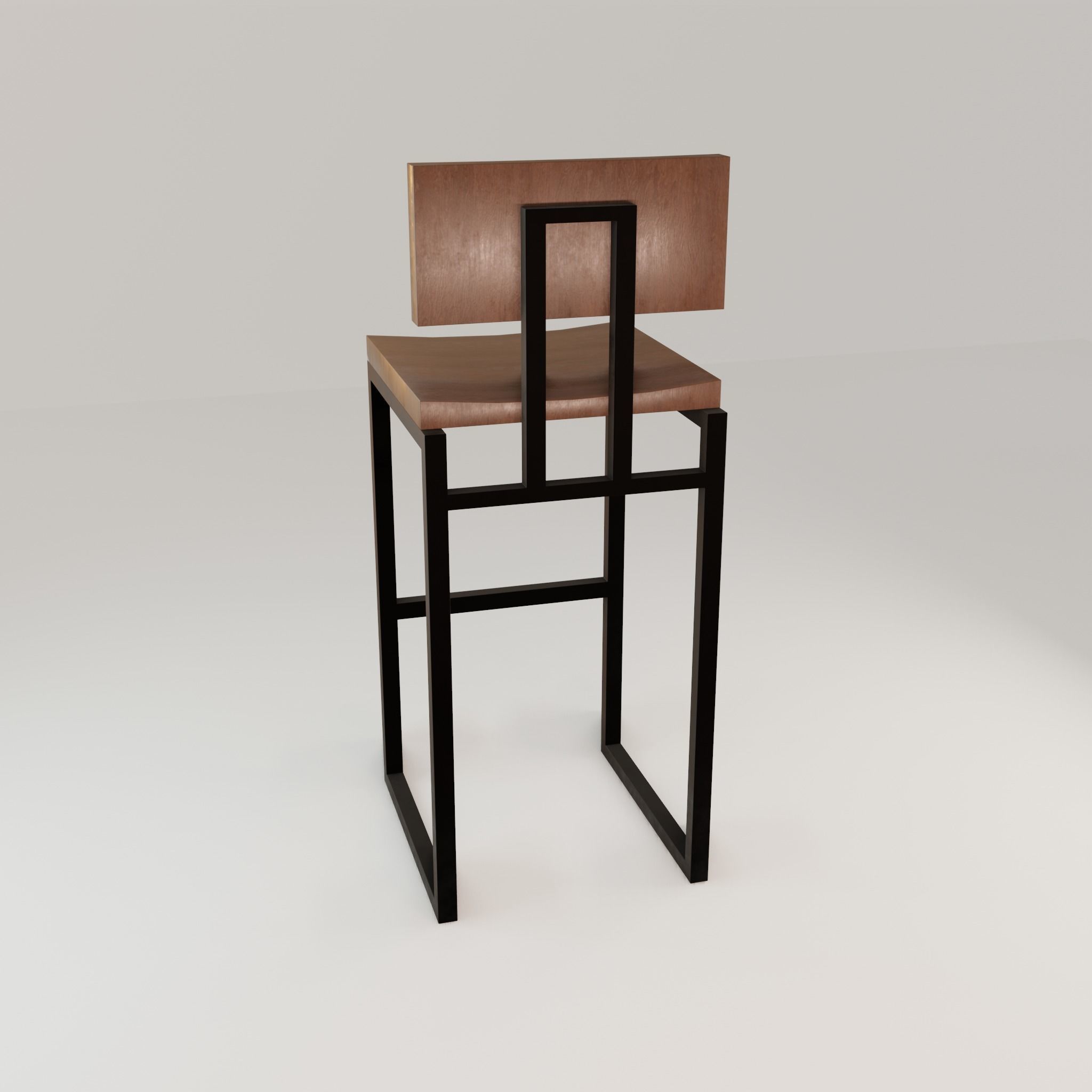 Chair loft modern wooden  id7 Low-poly 3D model_26