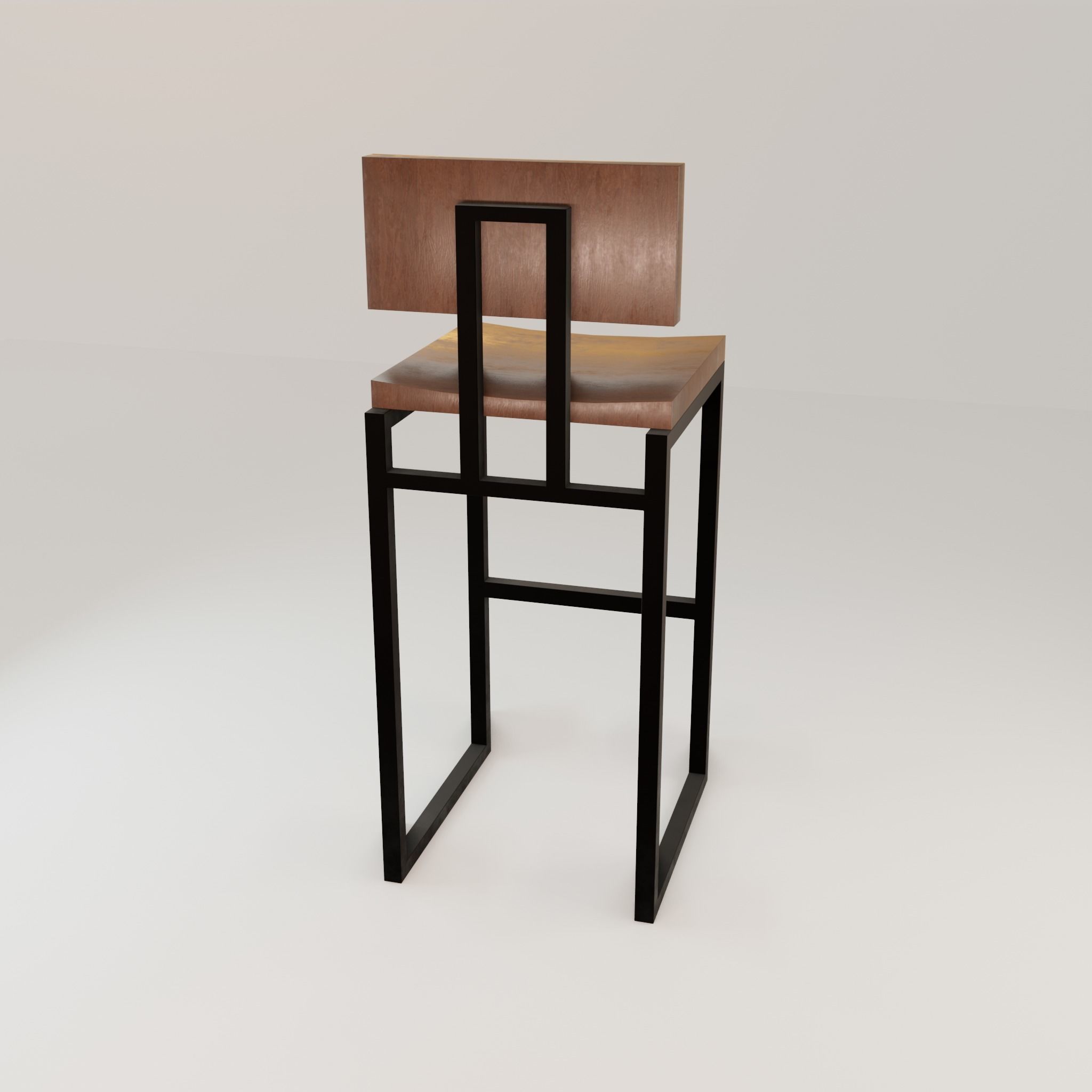 Chair loft modern wooden  id7 Low-poly 3D model_24