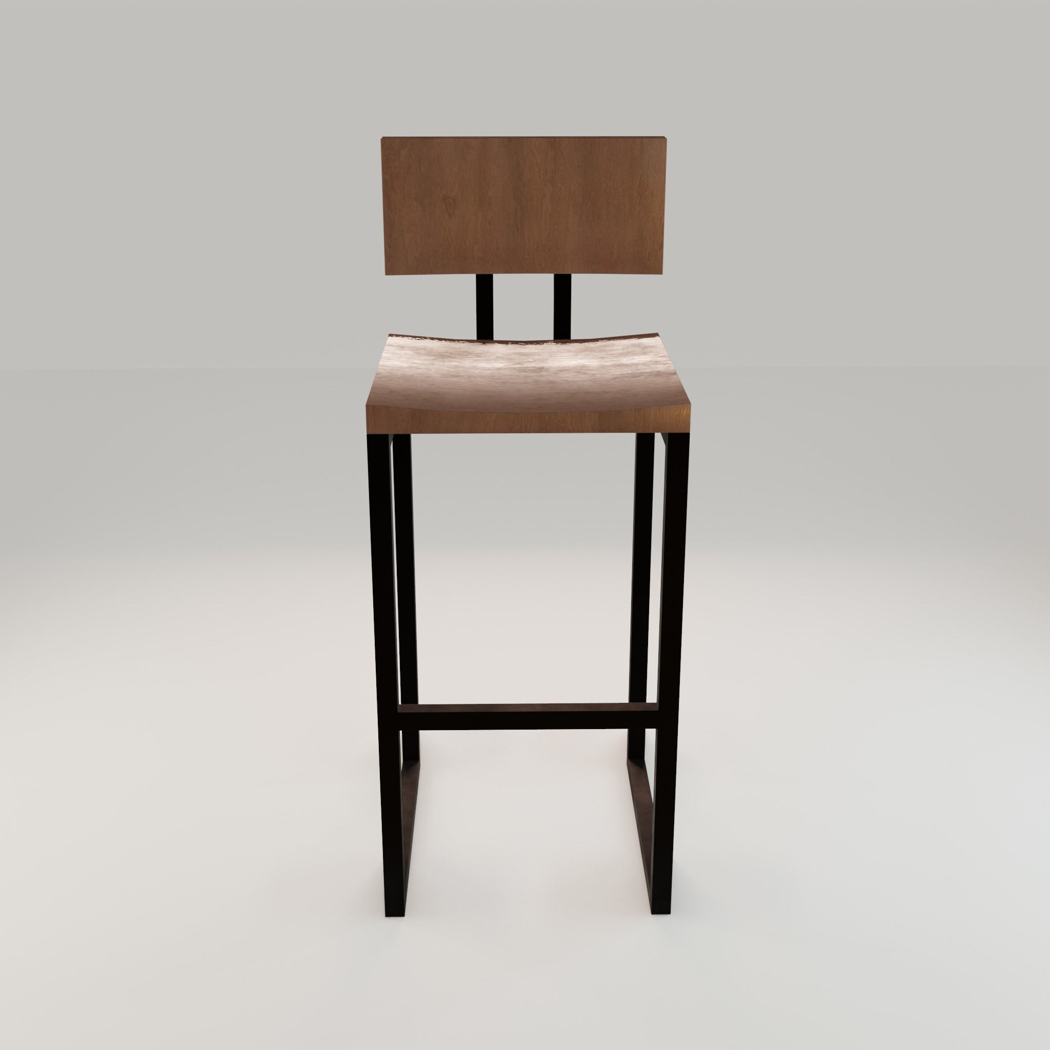Chair loft modern wooden  id7 Low-poly 3D model_5