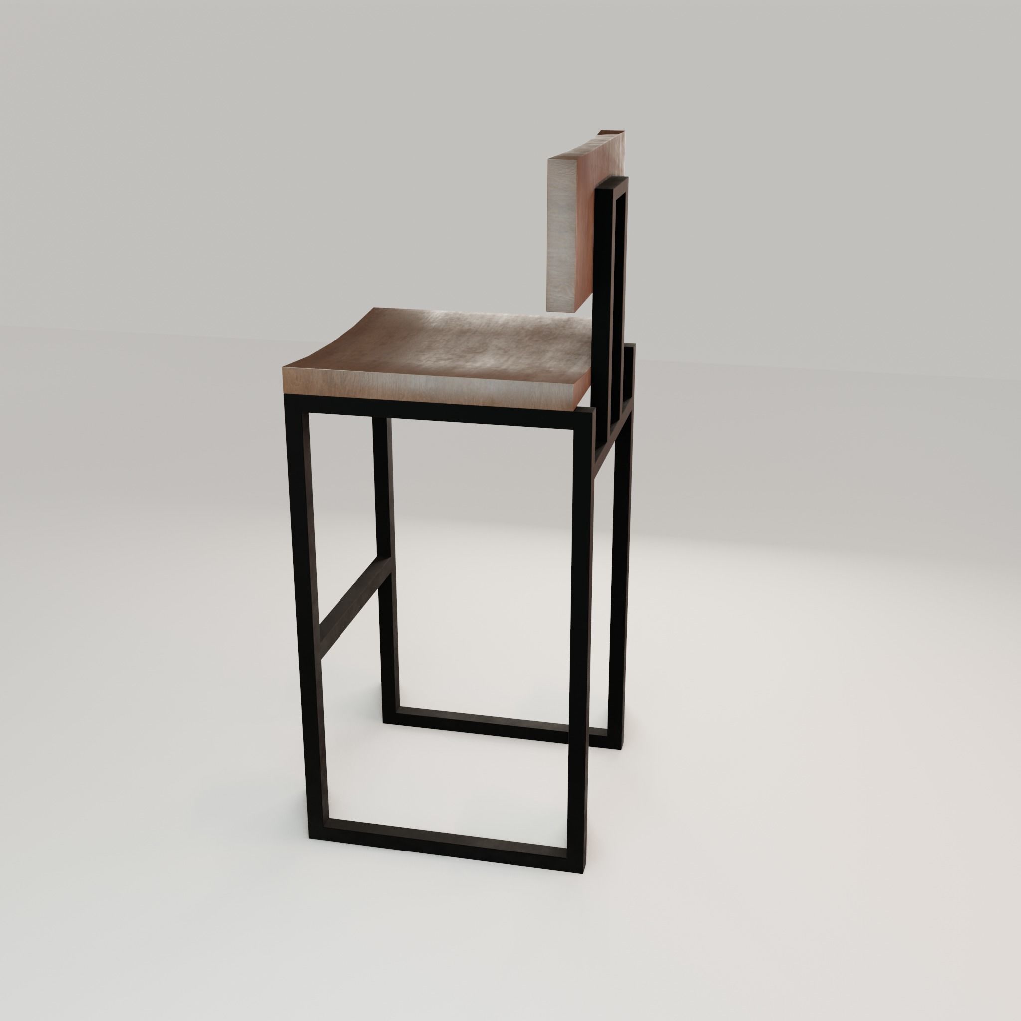 Chair loft modern wooden  id7 Low-poly 3D model_30