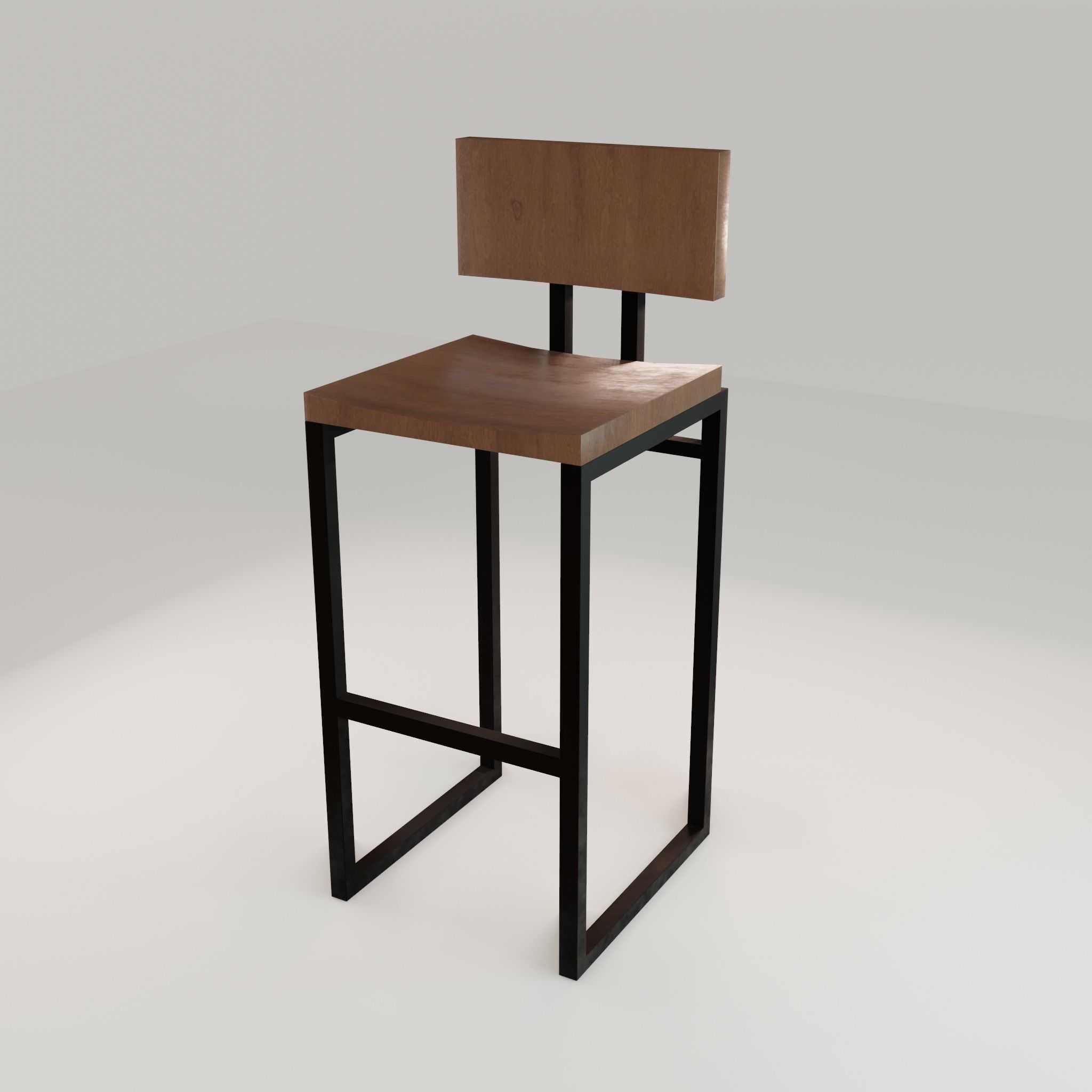 Chair loft modern wooden  id7 Low-poly 3D model_36