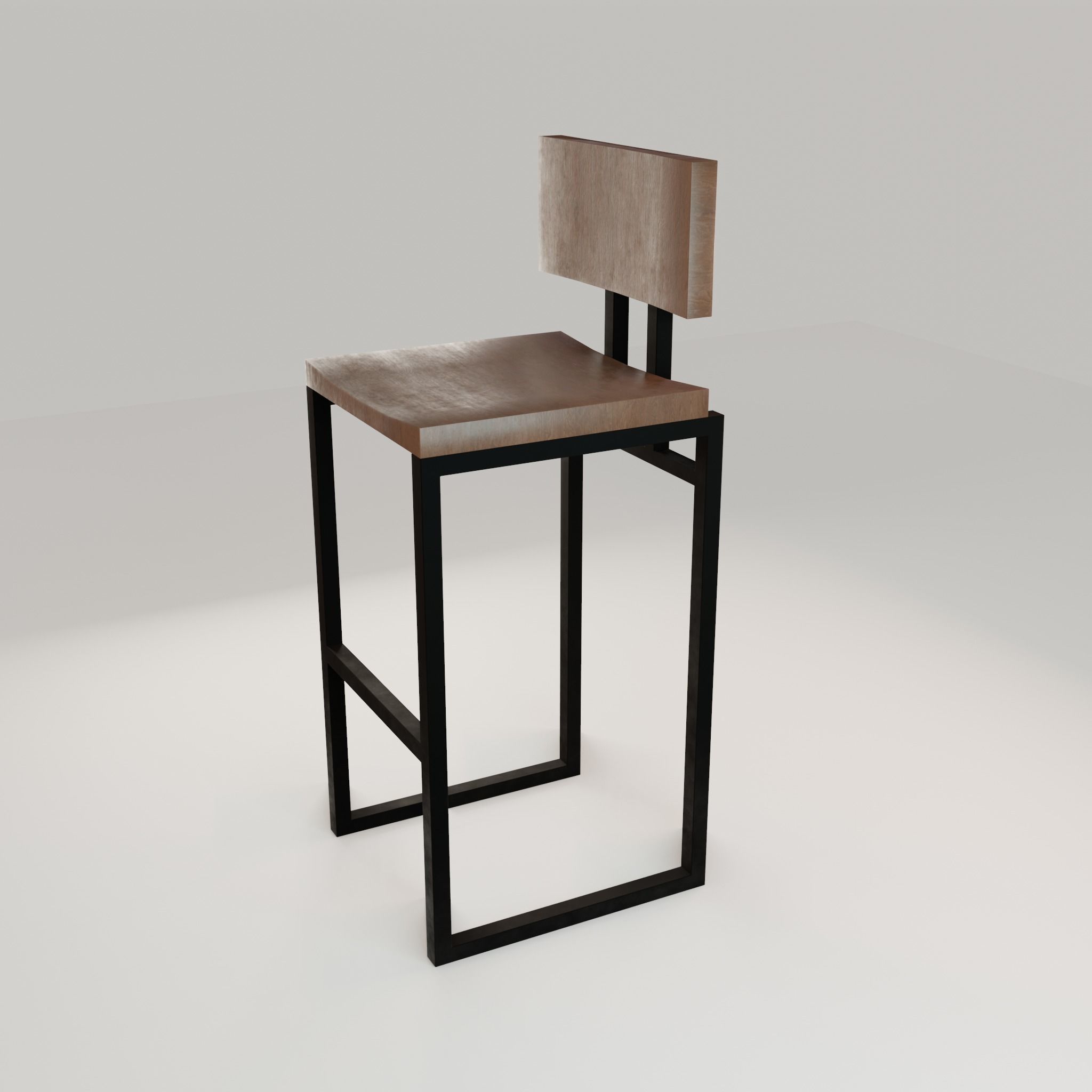 Chair loft modern wooden  id7 Low-poly 3D model_33