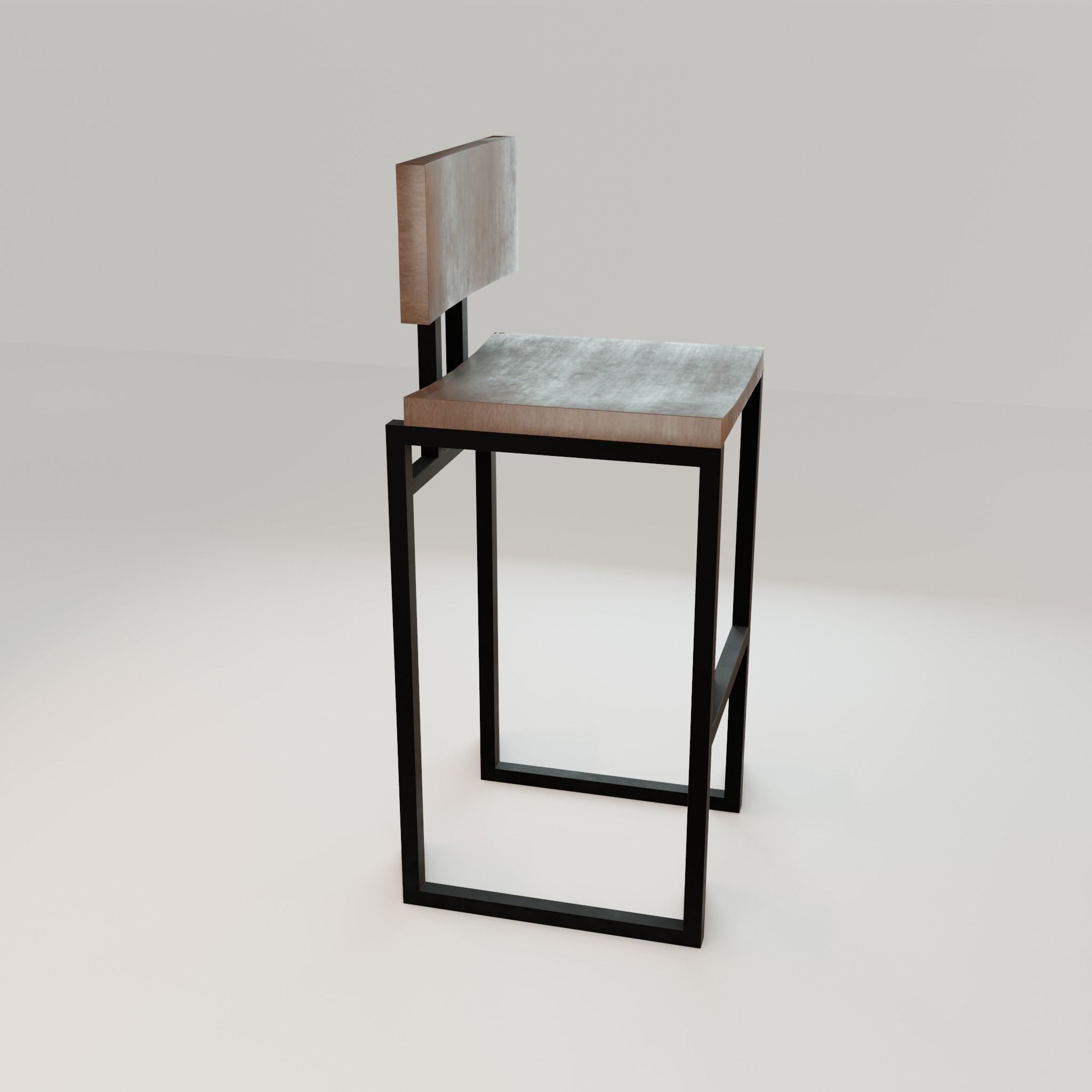 Chair loft modern wooden  id7 Low-poly 3D model_18