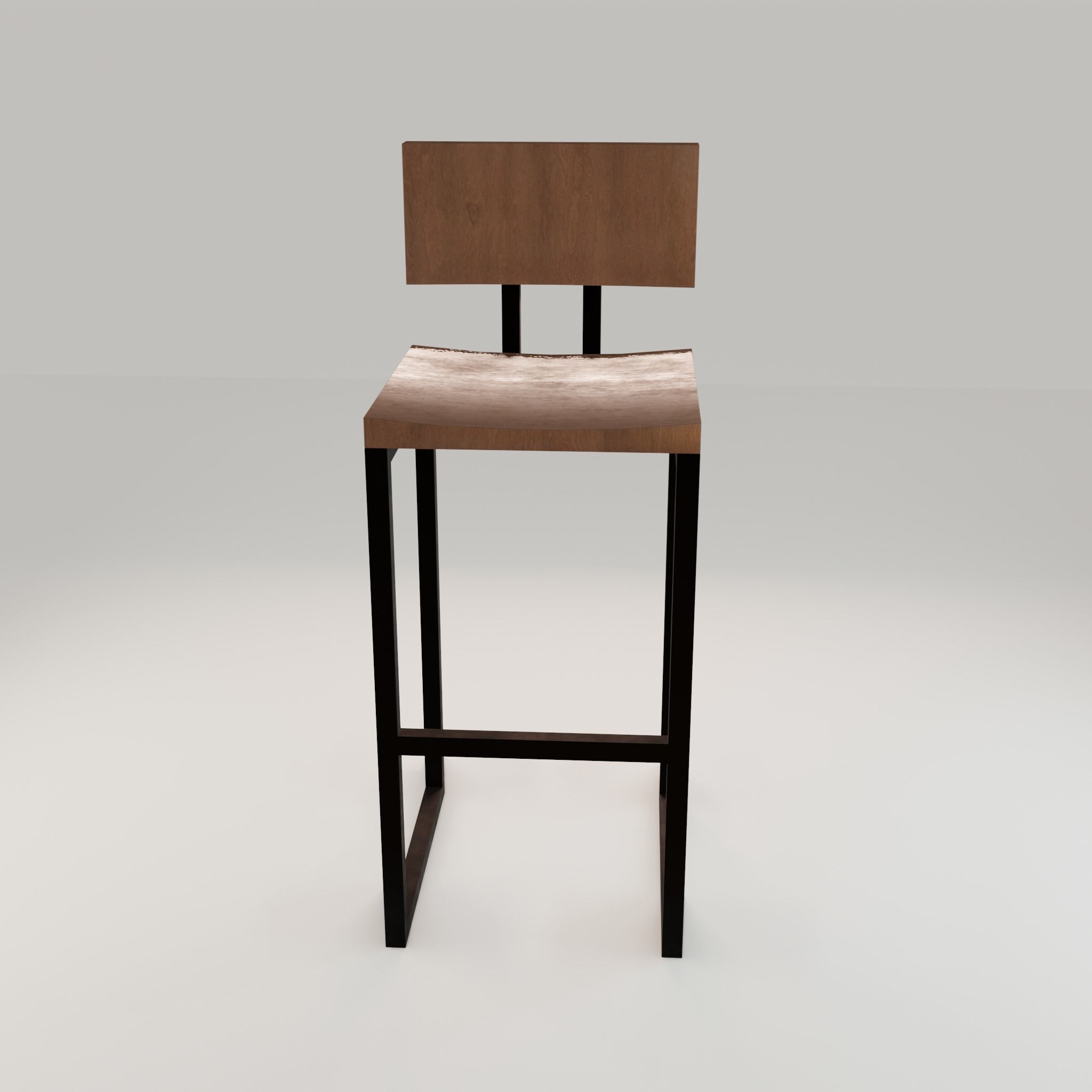 Chair loft modern wooden  id7 Low-poly 3D model_40