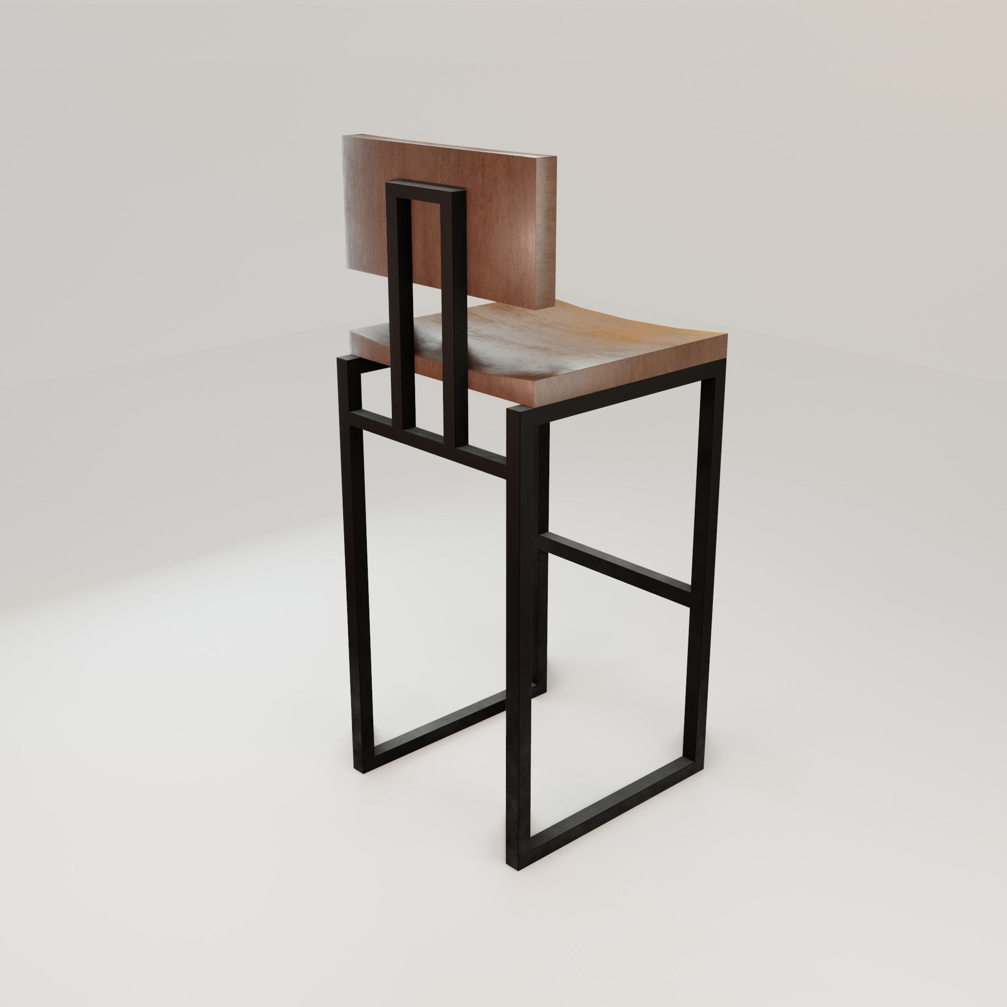 Chair loft modern wooden  id7 Low-poly 3D model_22