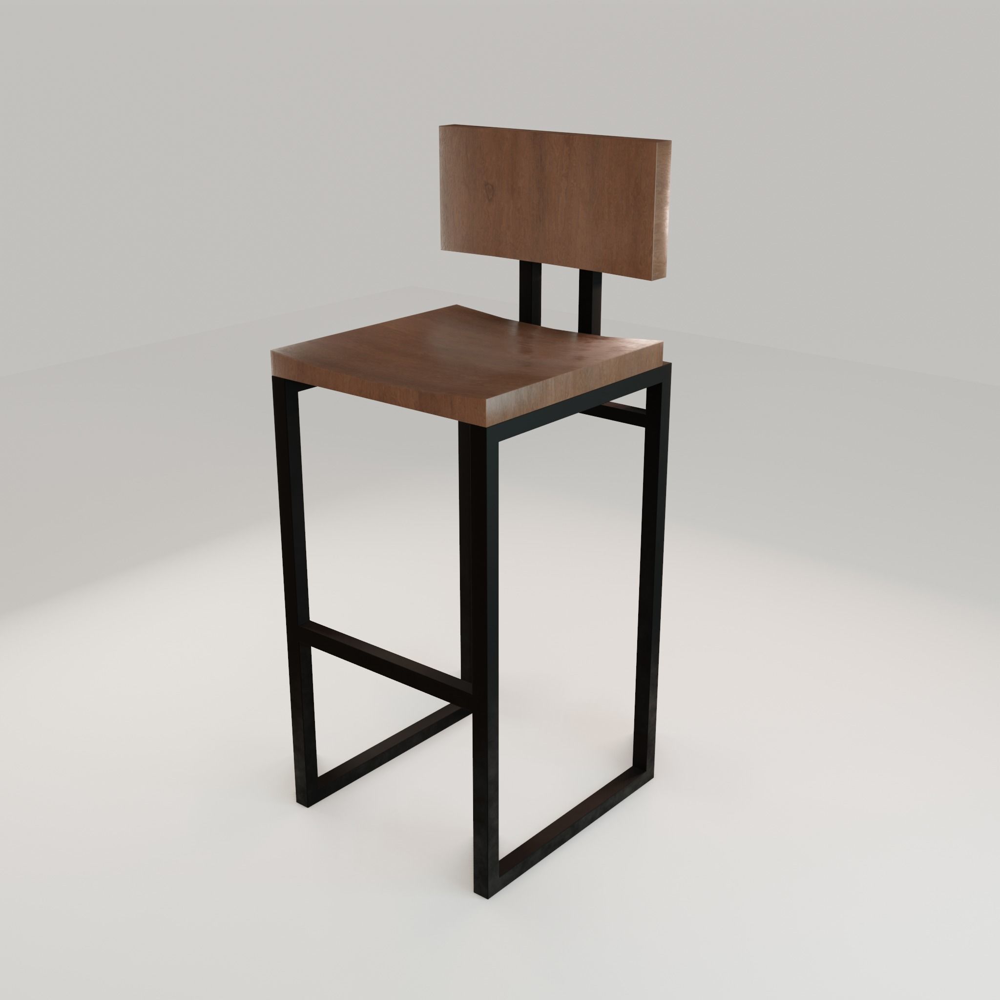 Chair loft modern wooden  id7 Low-poly 3D model_35