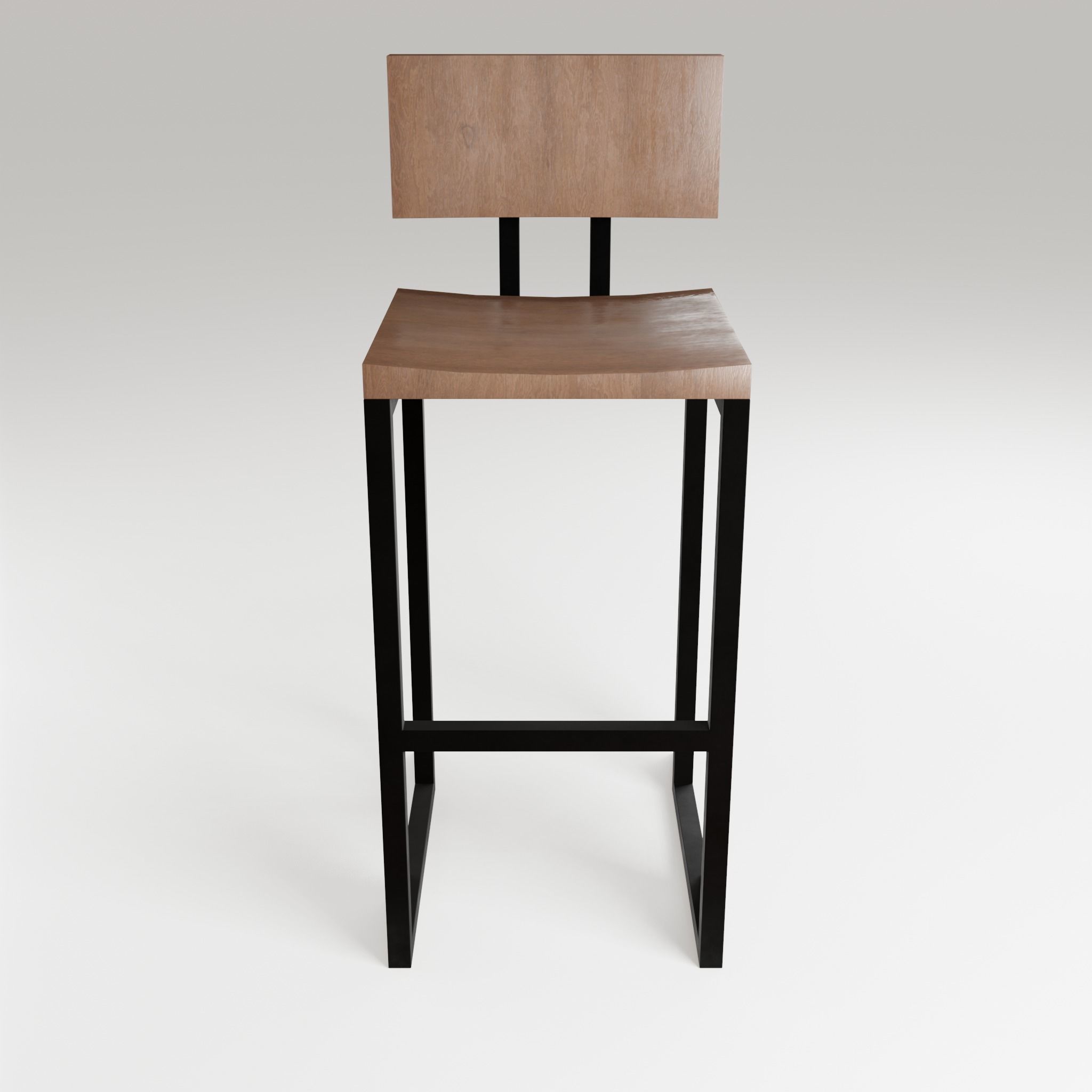 Chair loft modern wooden  id7 Low-poly 3D model_6