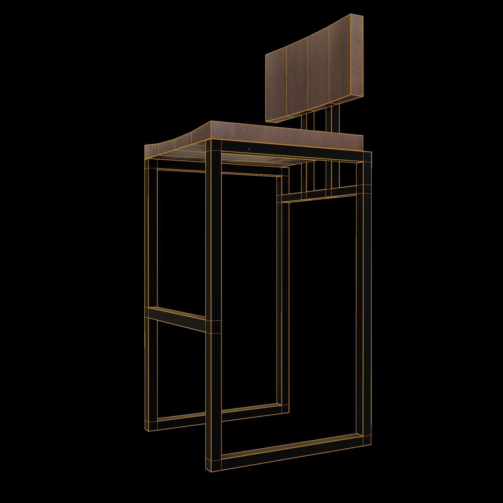 Chair loft modern wooden  id7 Low-poly 3D model_10