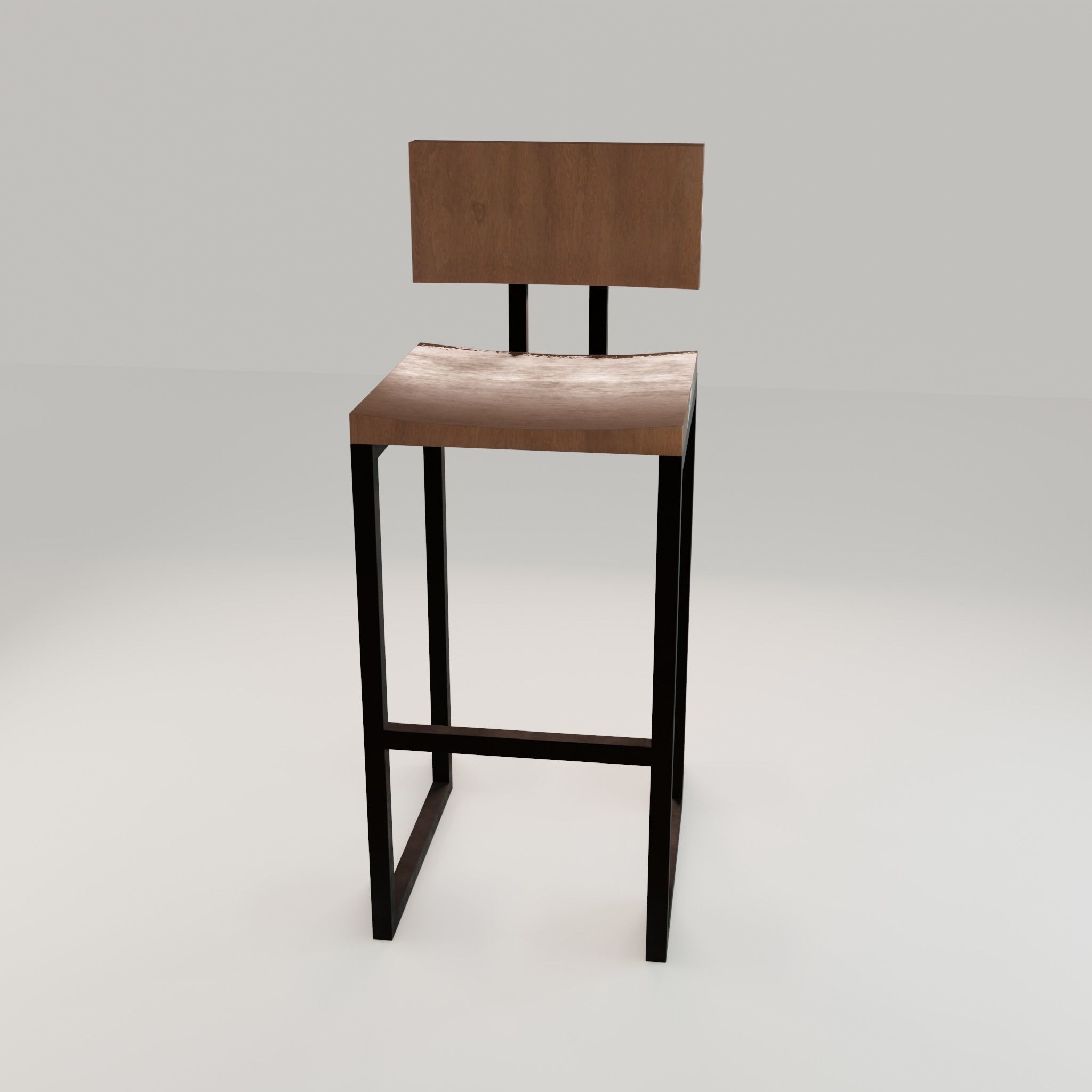 Chair loft modern wooden  id7 Low-poly 3D model_39