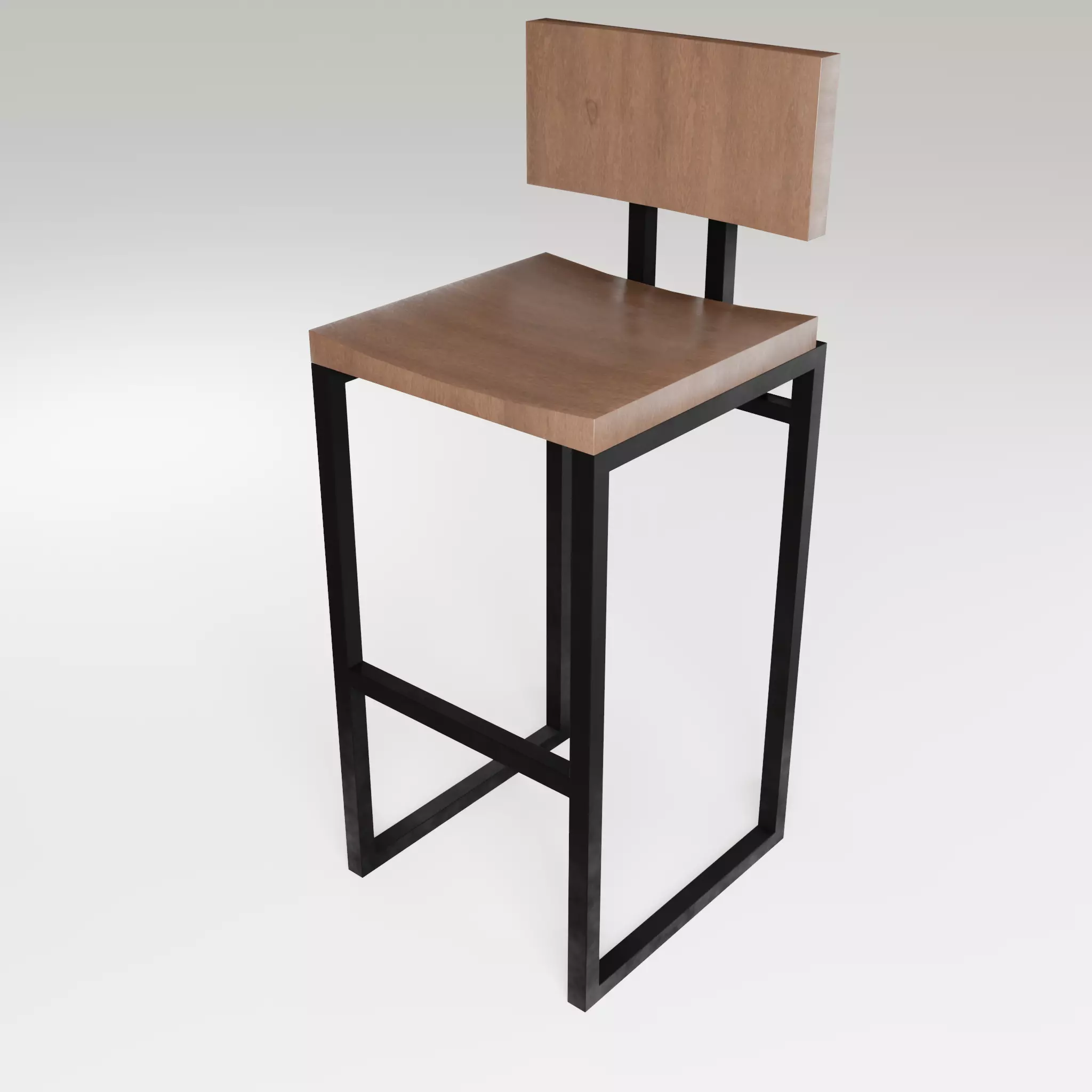 Chair loft modern wooden  id7 Low-poly 3D model_0
