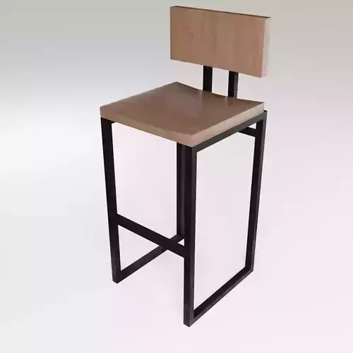 Chair loft modern wooden  id7 Low-poly 3D model