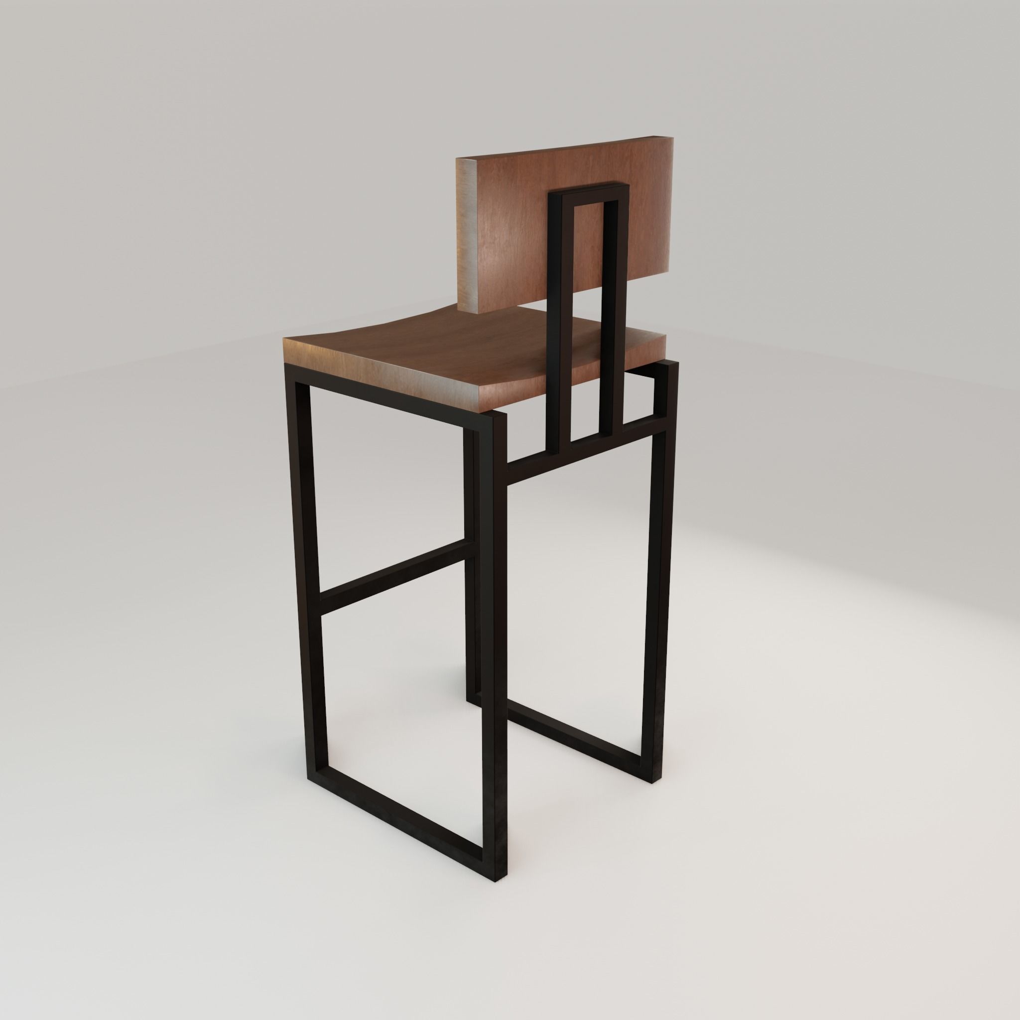 Chair loft modern wooden  id7 Low-poly 3D model_28
