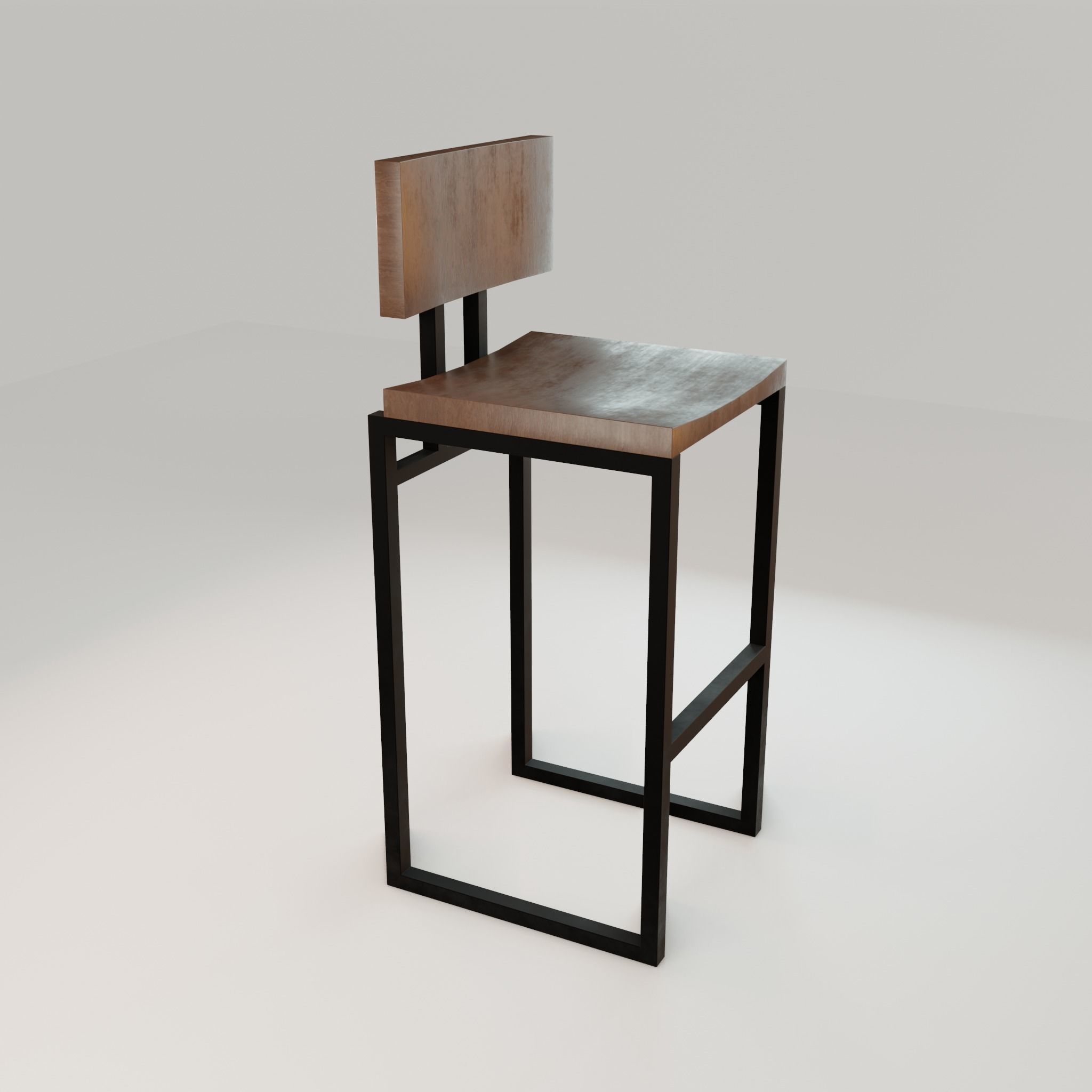 Chair loft modern wooden  id7 Low-poly 3D model_17