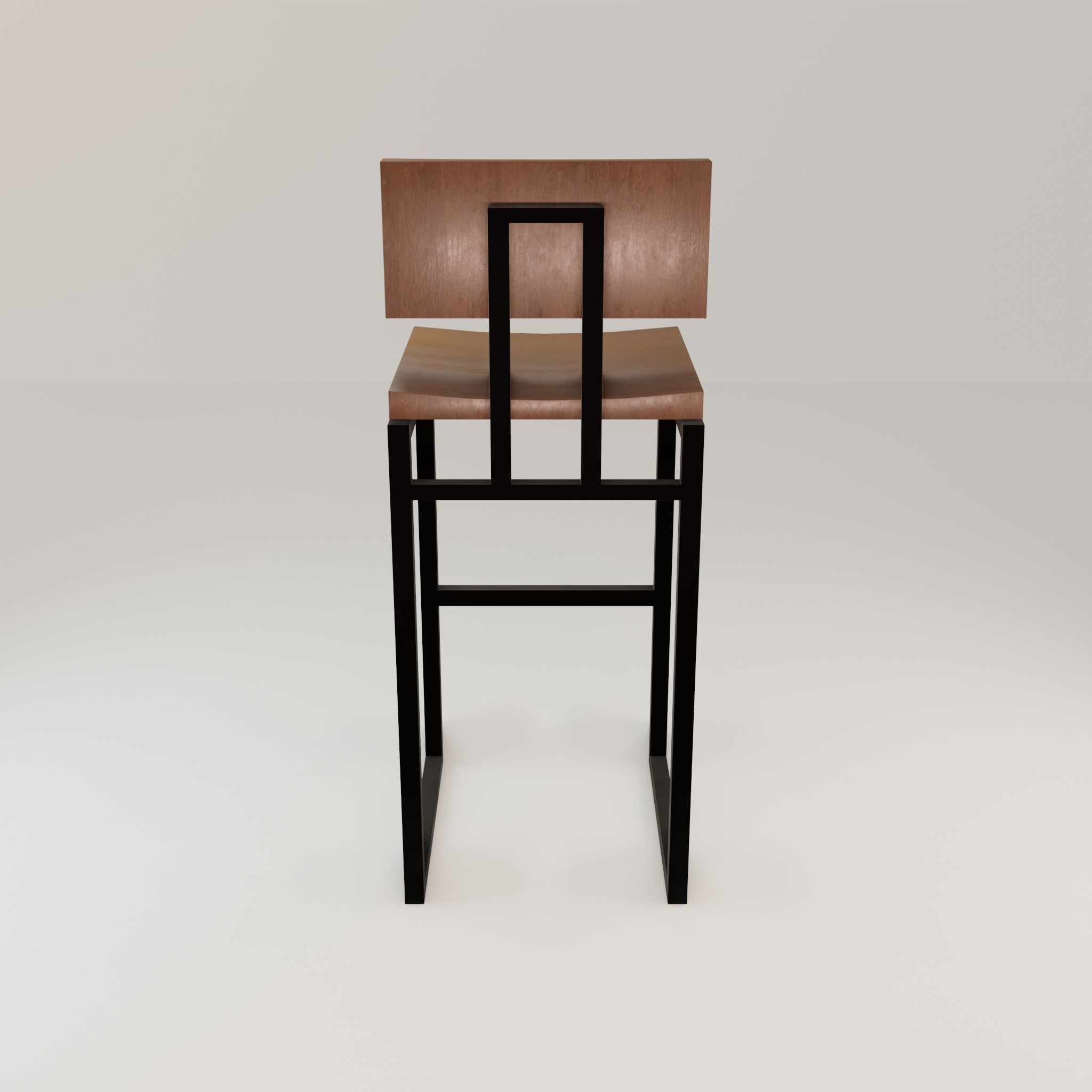 Chair loft modern wooden  id7 Low-poly 3D model_25