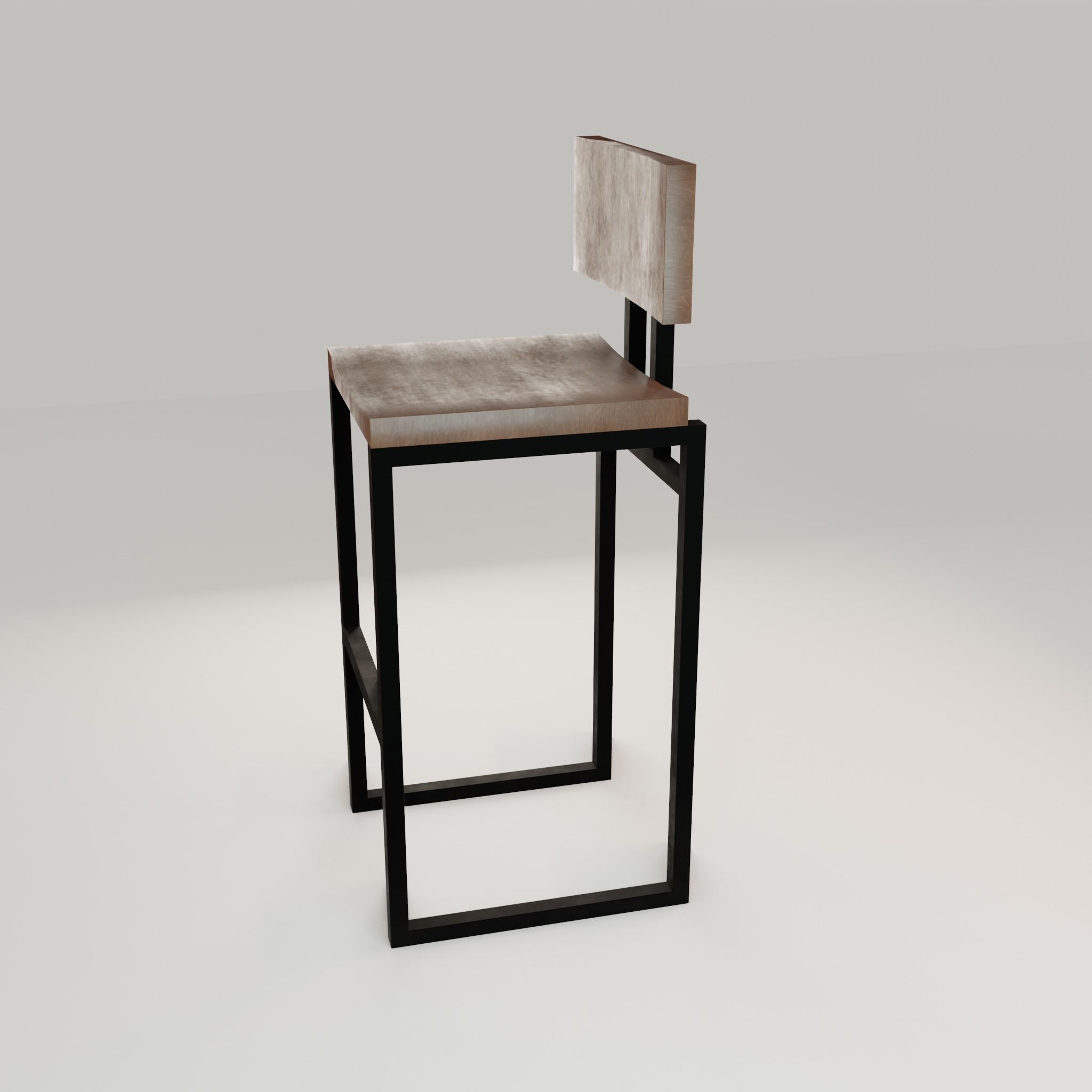 Chair loft modern wooden  id7 Low-poly 3D model_32