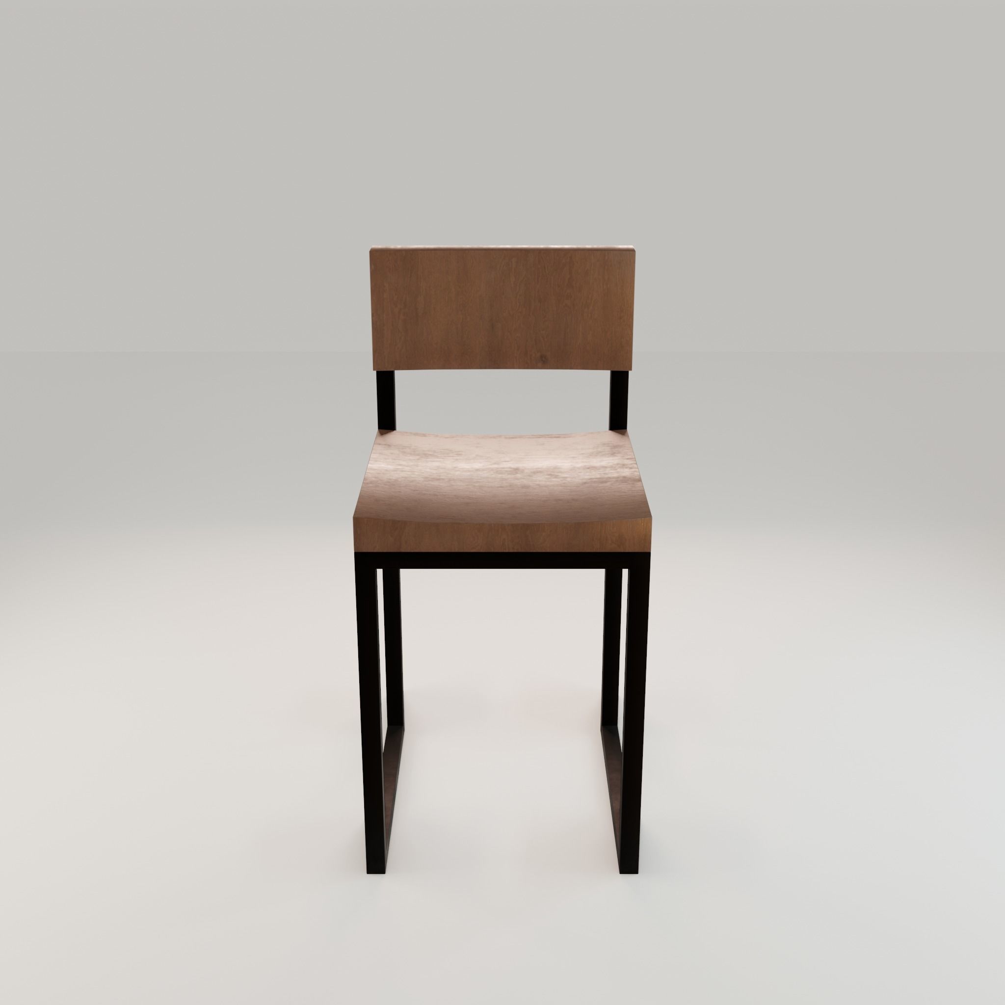 Chair loft modern wooden  id12 Low-poly 3D model_2