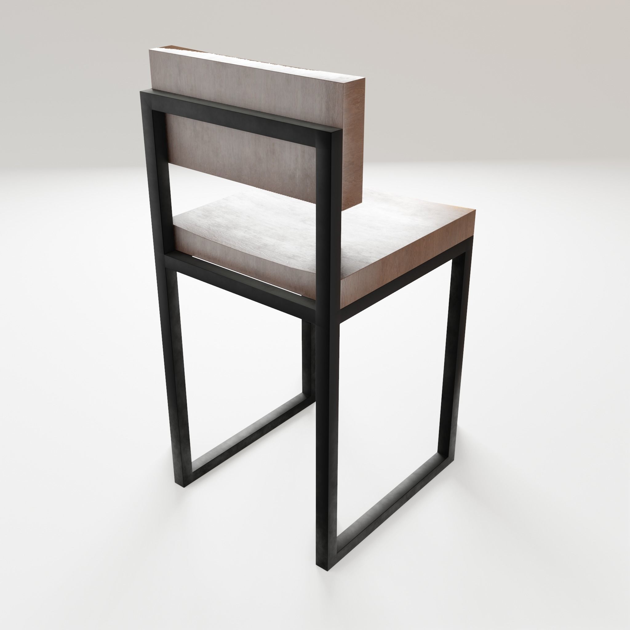 Chair loft modern wooden  id12 Low-poly 3D model_3