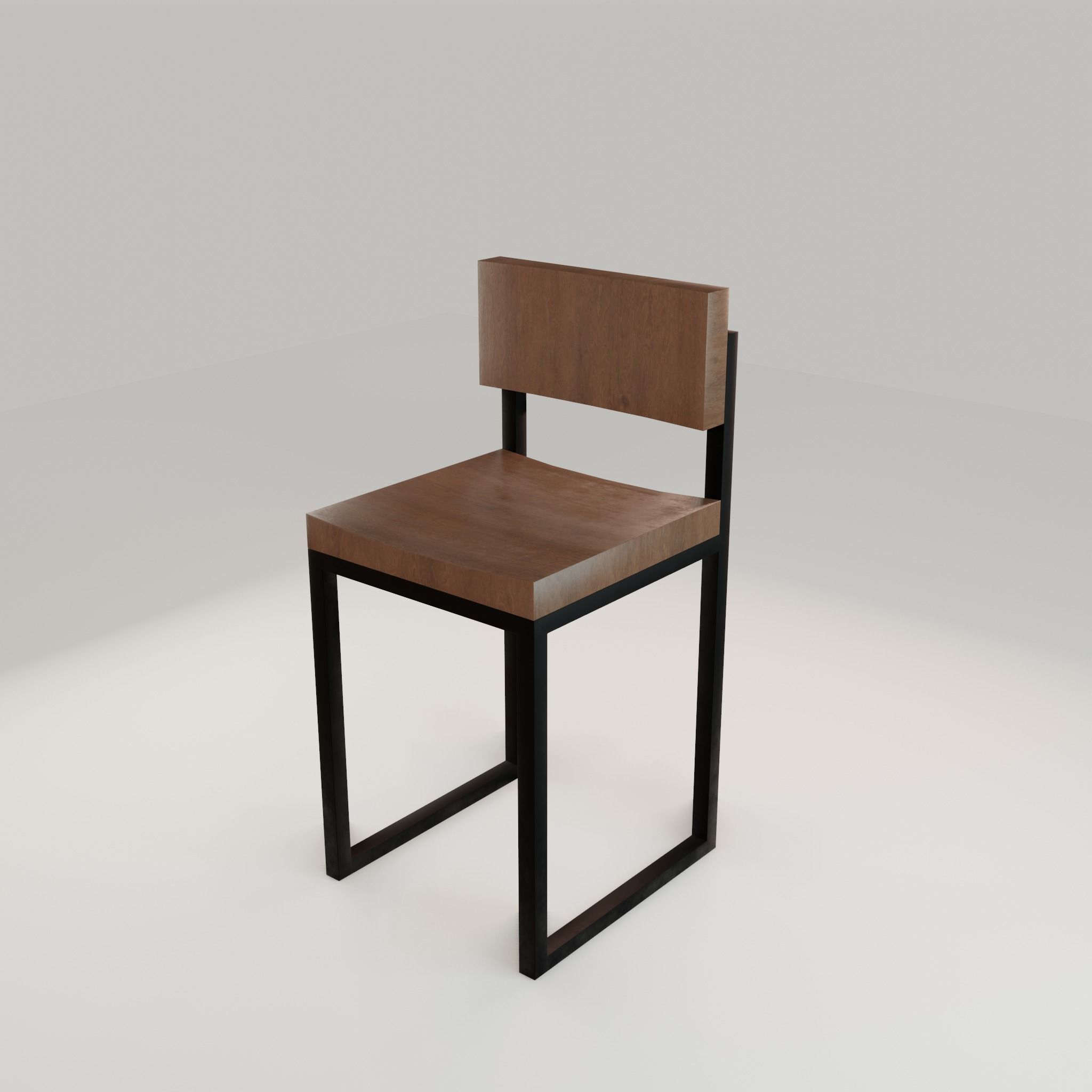 Chair loft modern wooden  id12 Low-poly 3D model_35