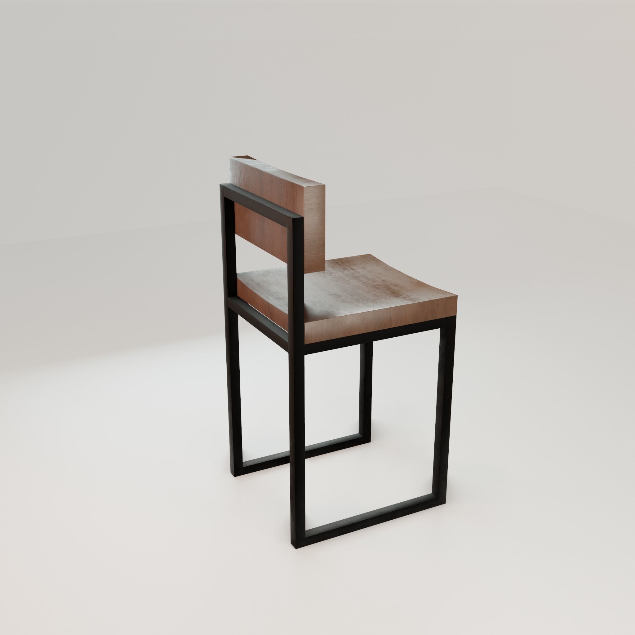 Chair loft modern wooden  id12 Low-poly 3D model_21