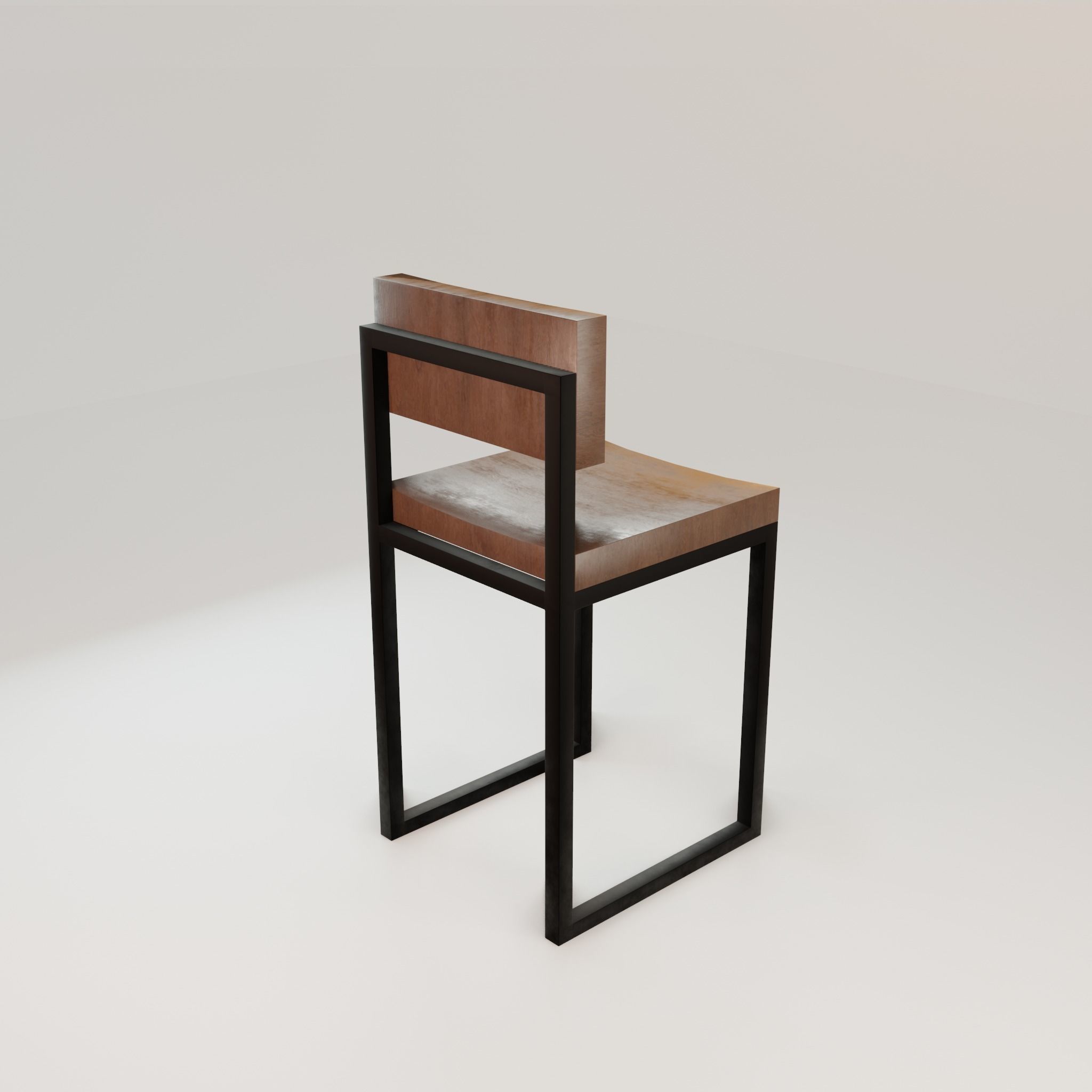 Chair loft modern wooden  id12 Low-poly 3D model_22