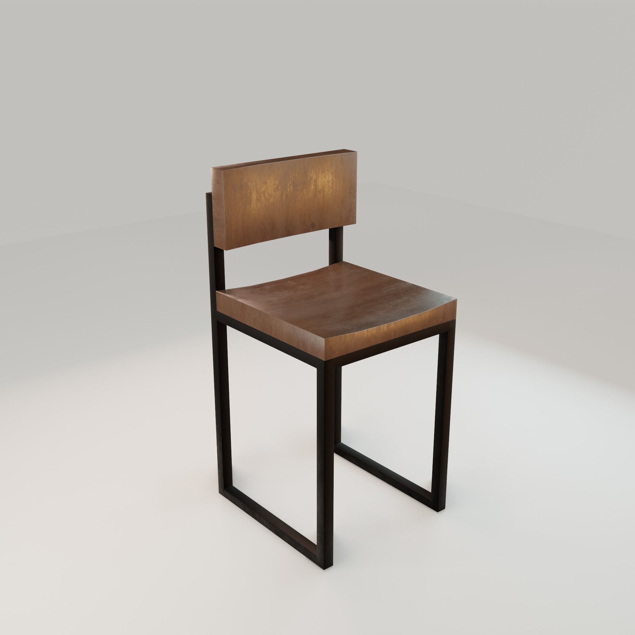 Chair loft modern wooden  id12 Low-poly 3D model_15