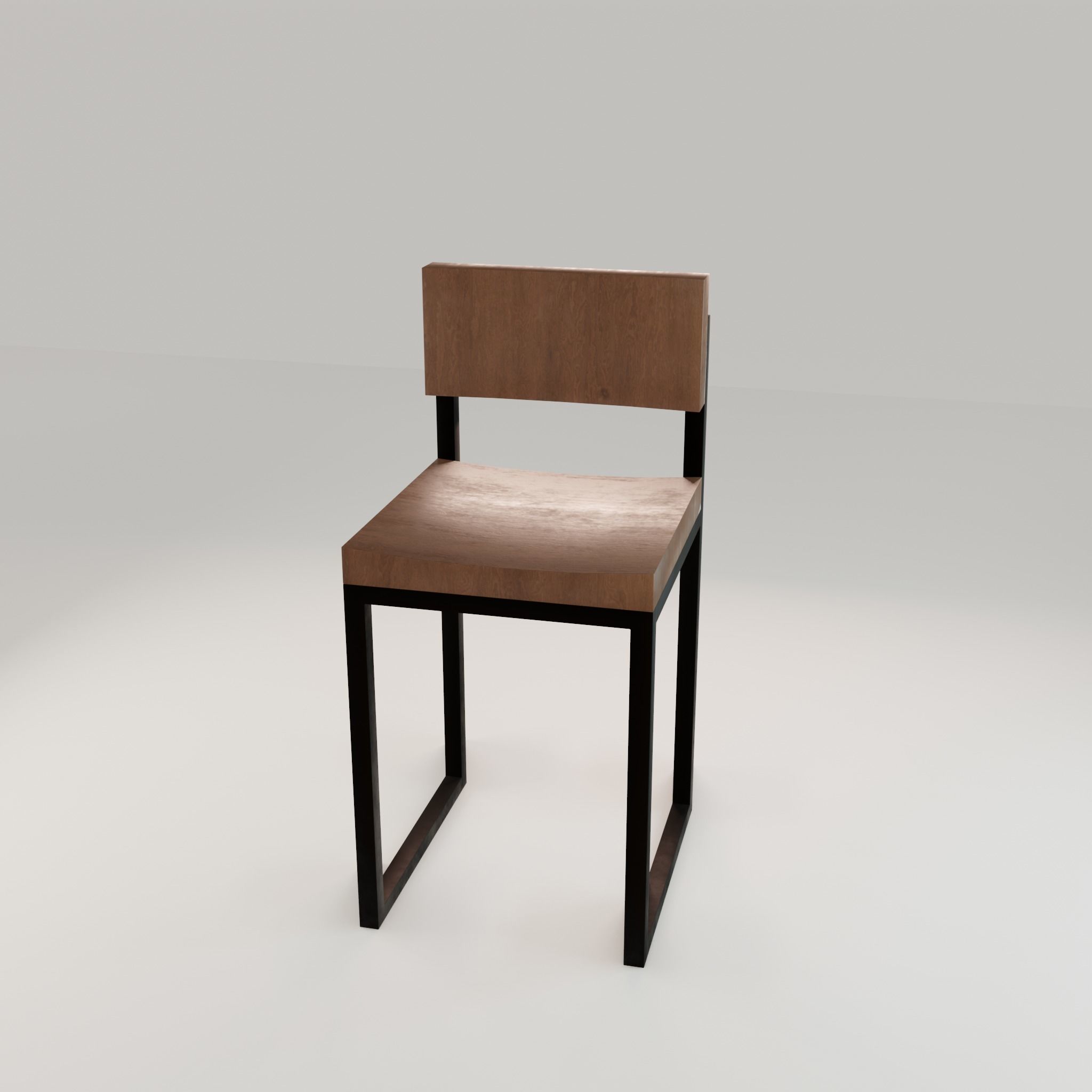 Chair loft modern wooden  id12 Low-poly 3D model_38
