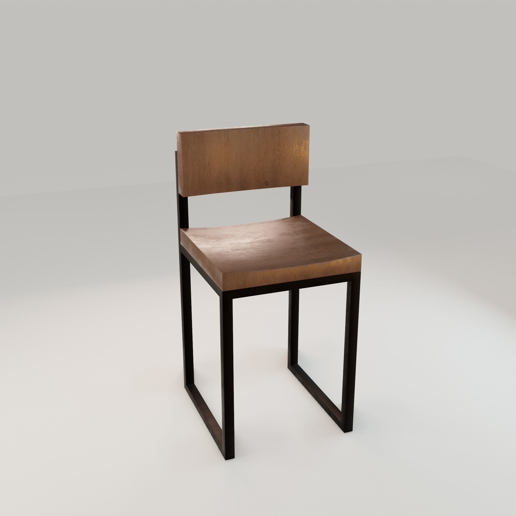 Chair loft modern wooden  id12 Low-poly 3D model_13