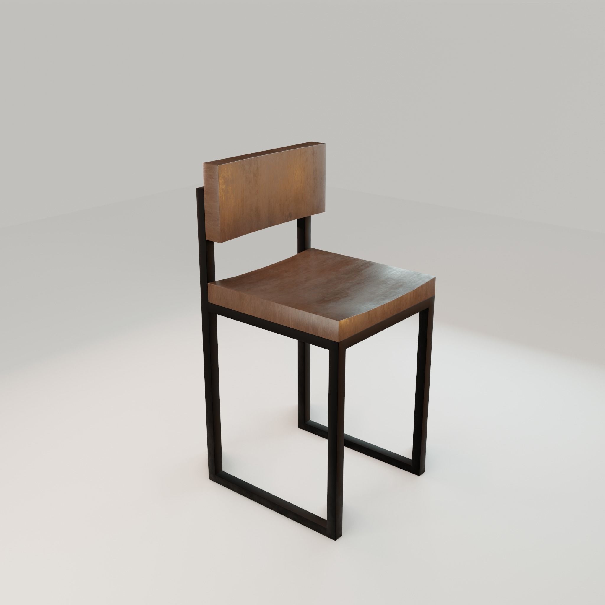Chair loft modern wooden  id12 Low-poly 3D model_16