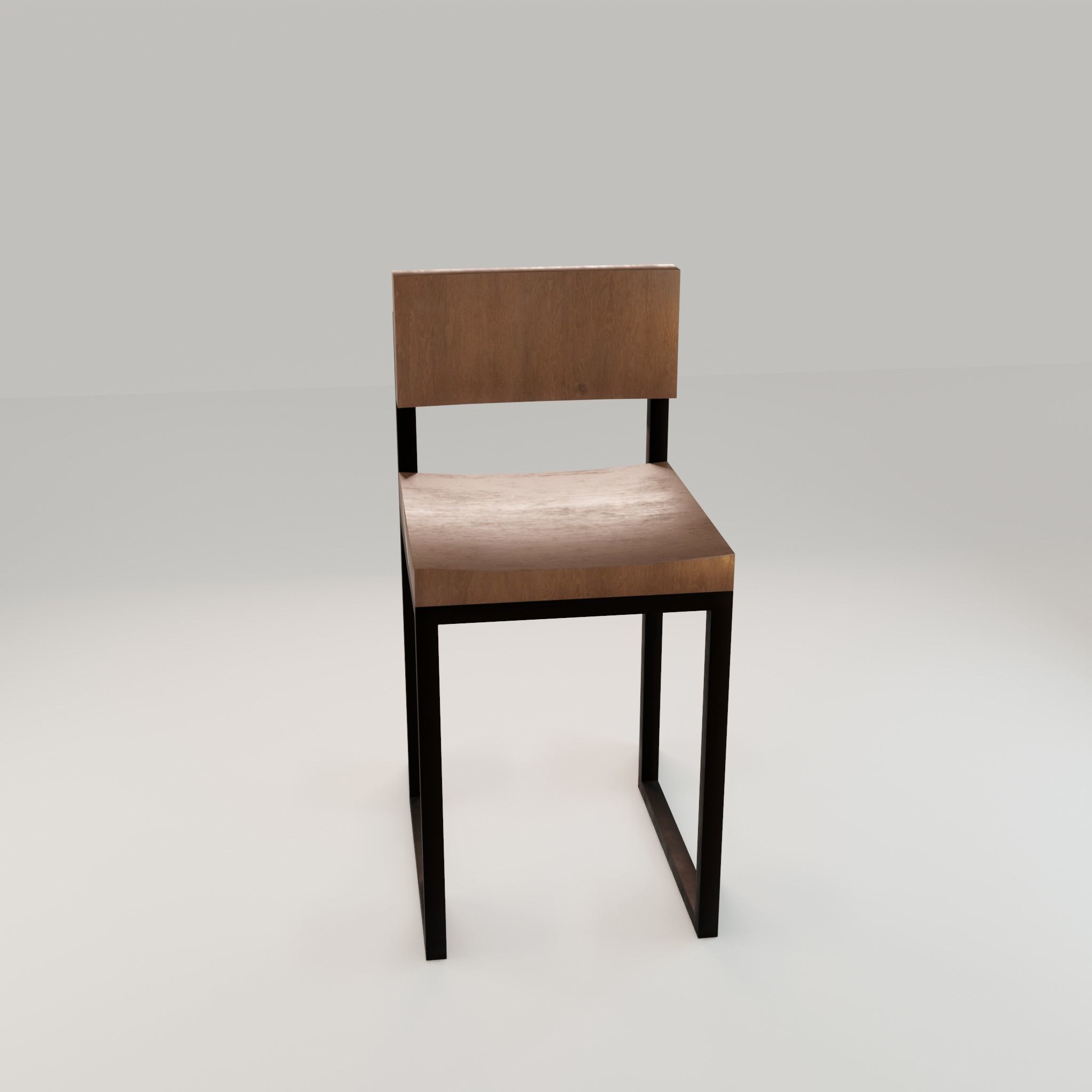 Chair loft modern wooden  id12 Low-poly 3D model_11