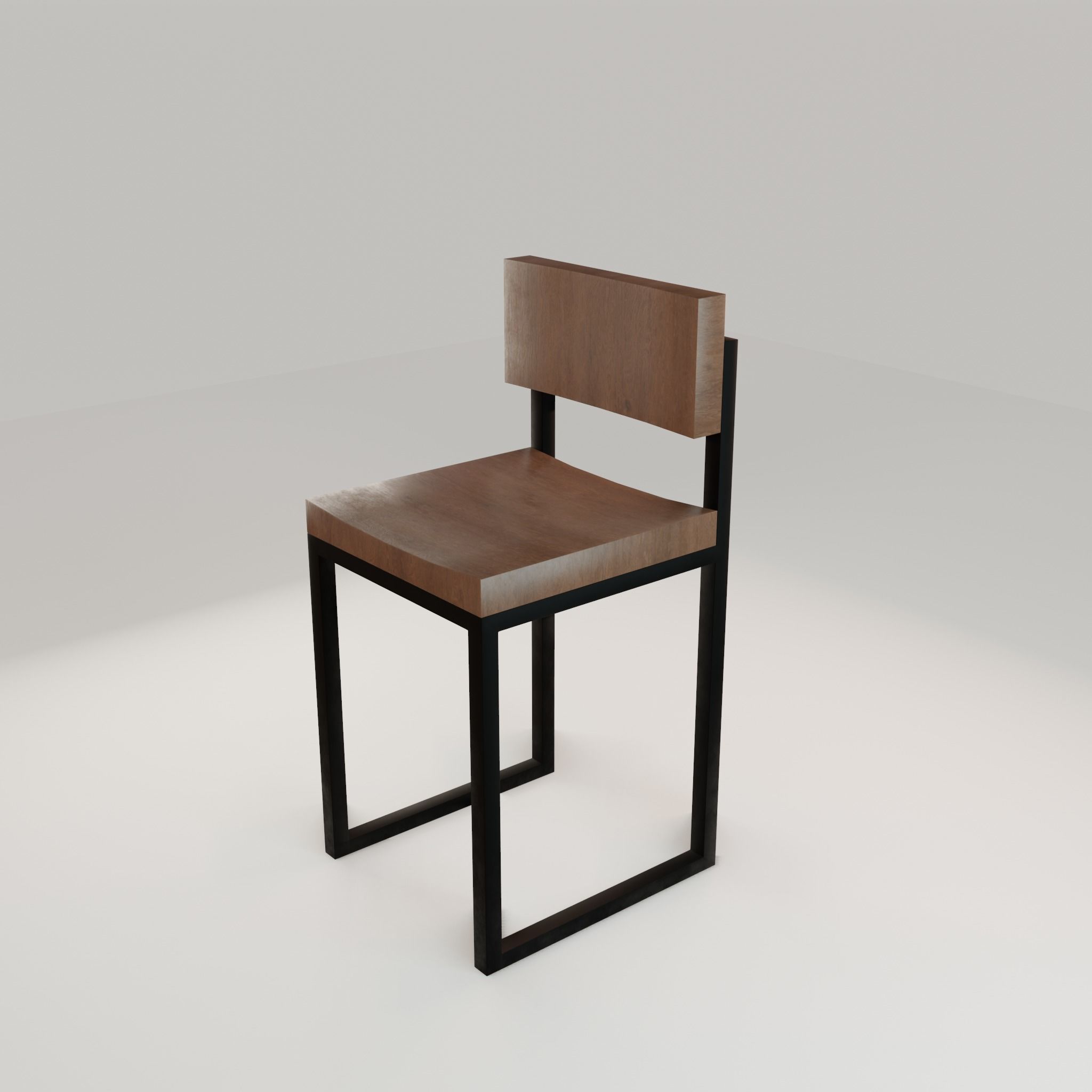 Chair loft modern wooden  id12 Low-poly 3D model_34