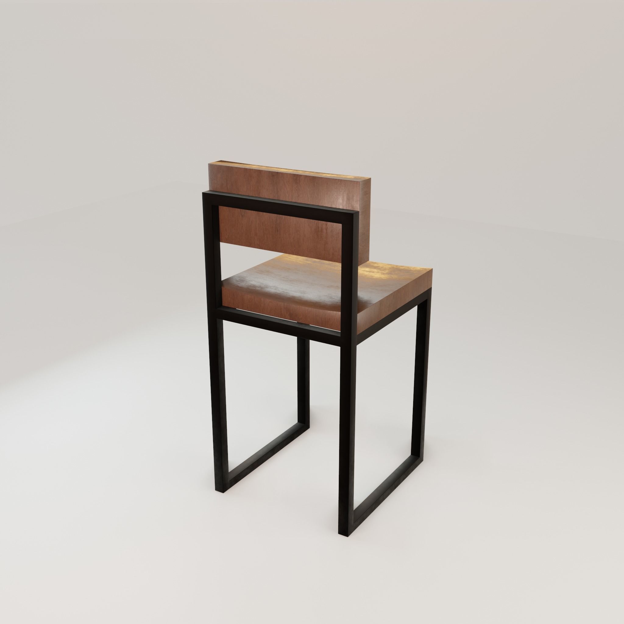 Chair loft modern wooden  id12 Low-poly 3D model_23