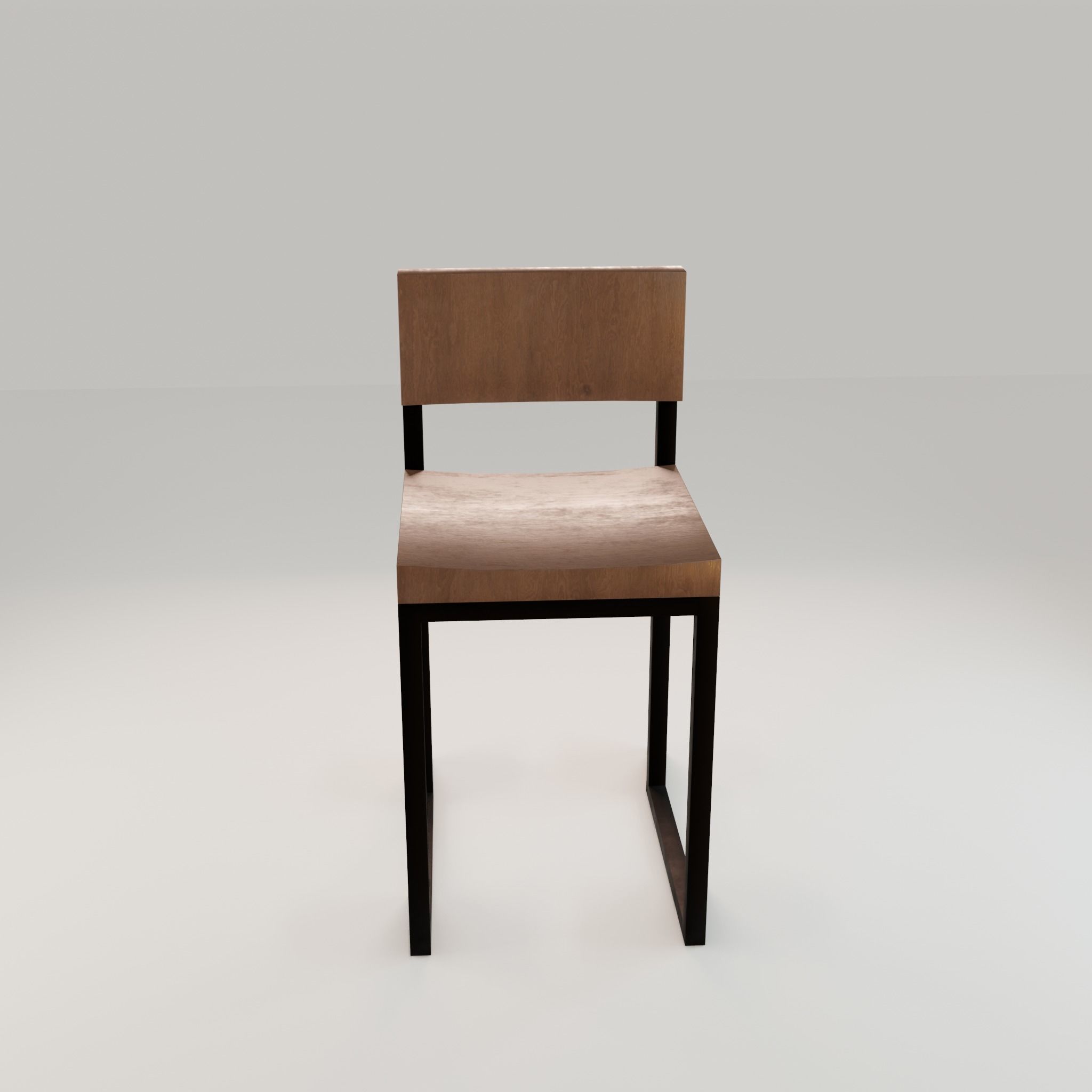 Chair loft modern wooden  id12 Low-poly 3D model_8