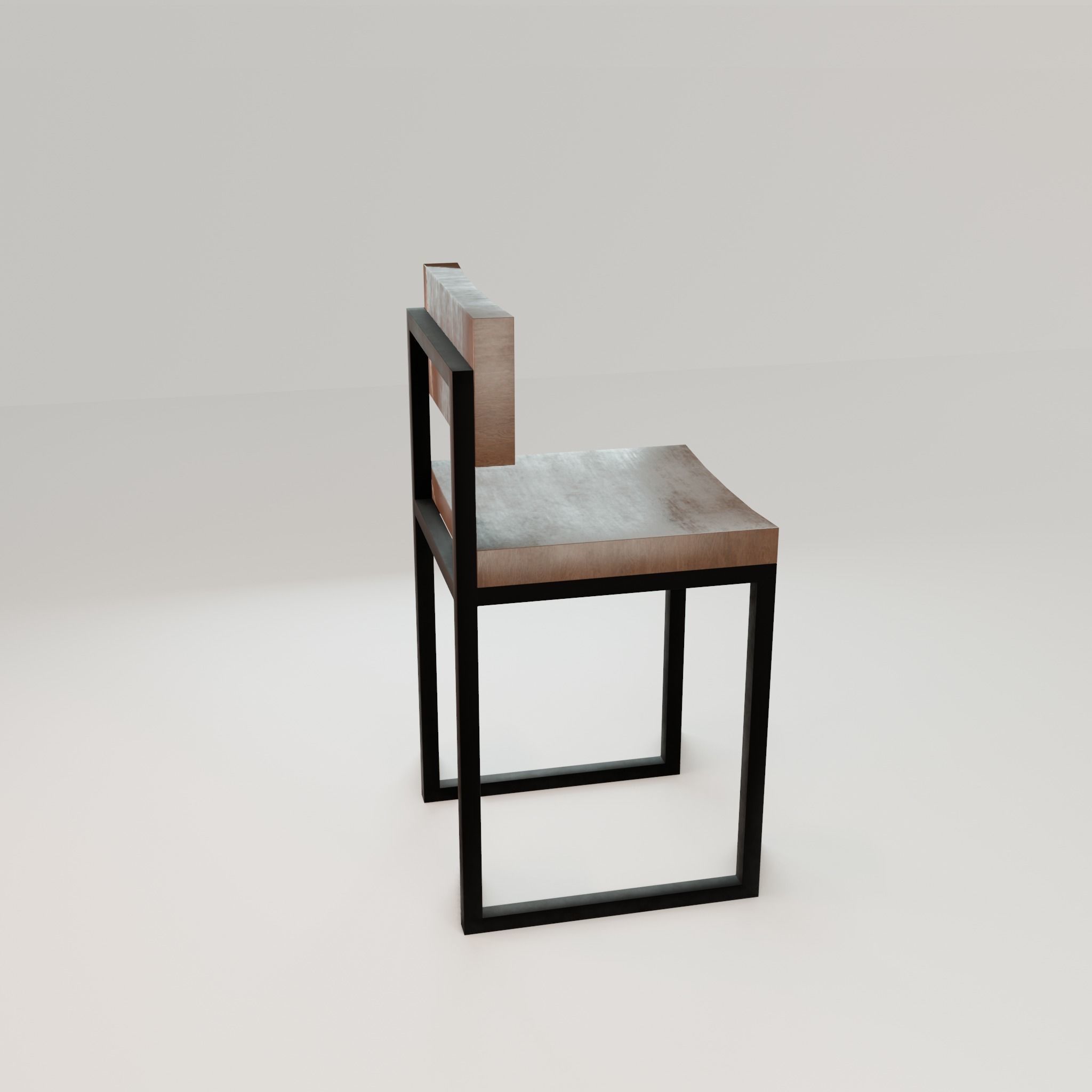 Chair loft modern wooden  id12 Low-poly 3D model_20