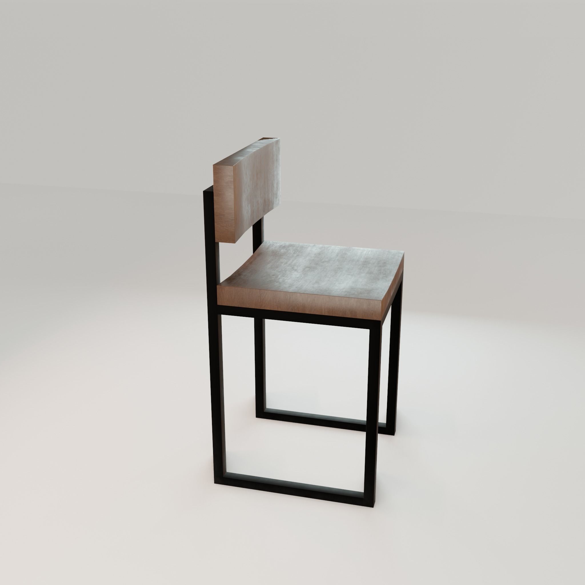Chair loft modern wooden  id12 Low-poly 3D model_18