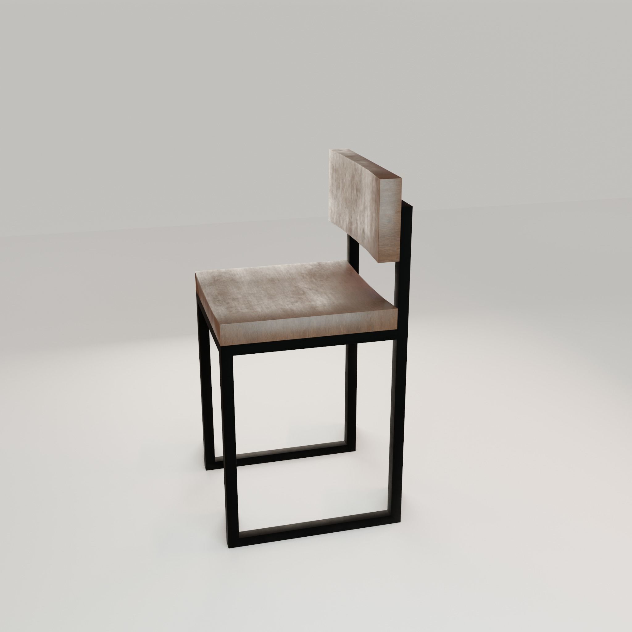 Chair loft modern wooden  id12 Low-poly 3D model_32