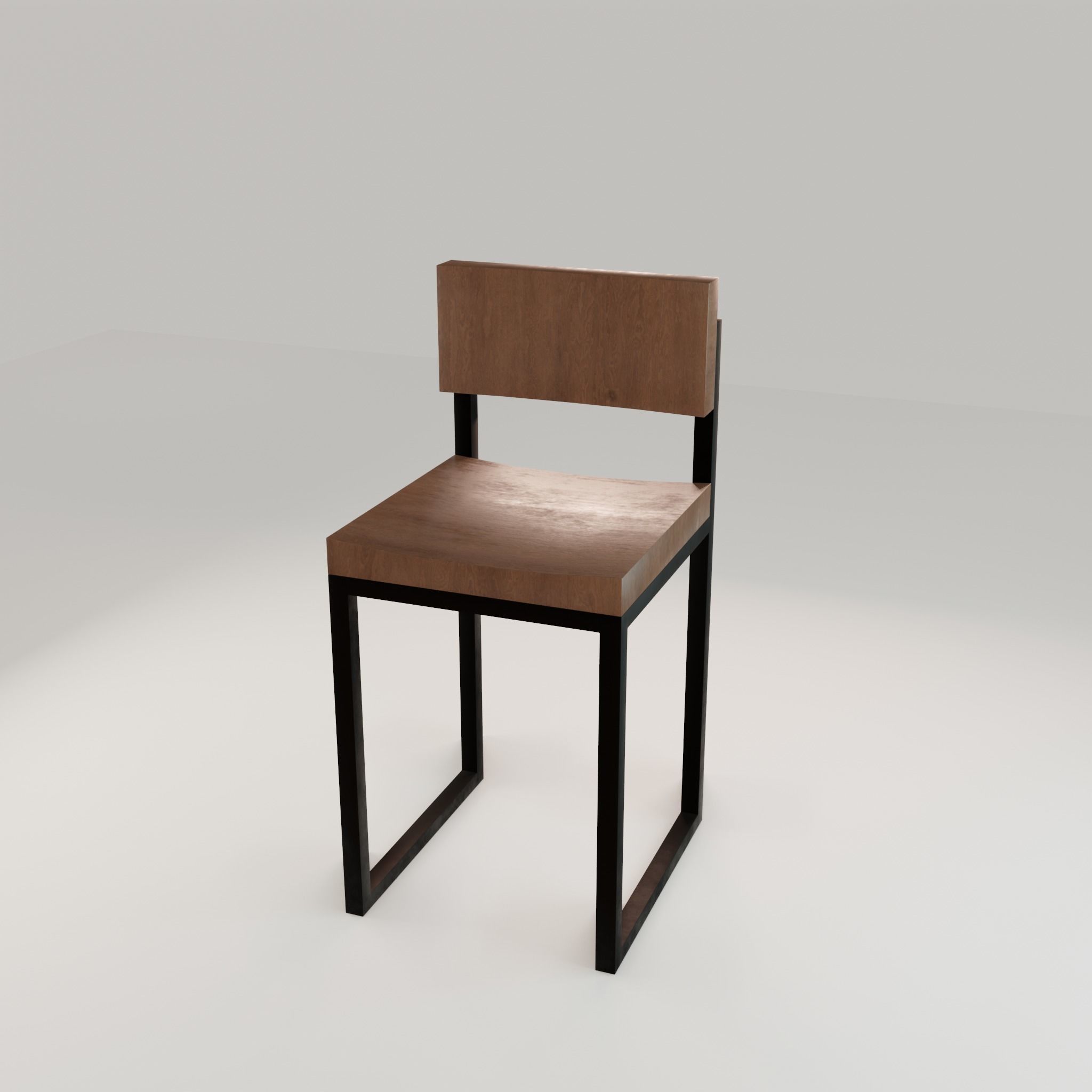 Chair loft modern wooden  id12 Low-poly 3D model_37