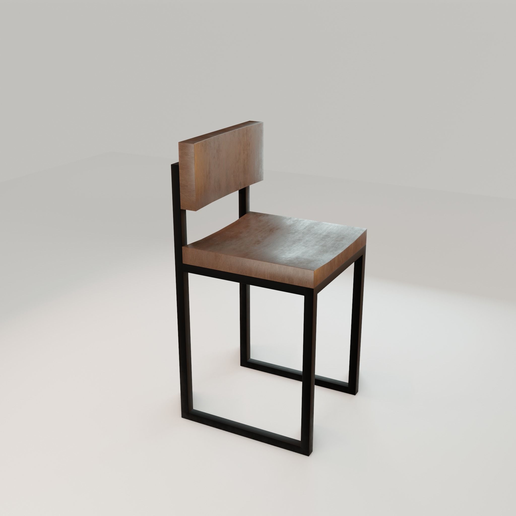 Chair loft modern wooden  id12 Low-poly 3D model_17