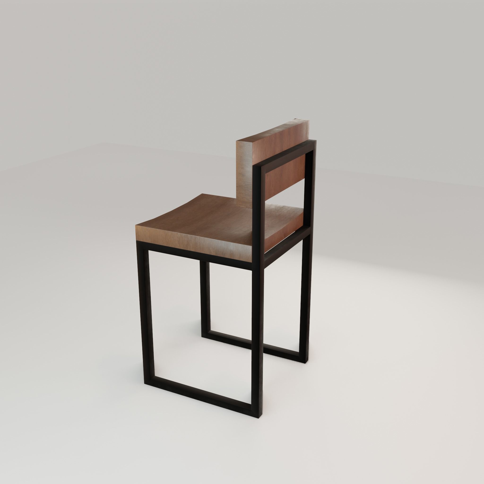 Chair loft modern wooden  id12 Low-poly 3D model_29
