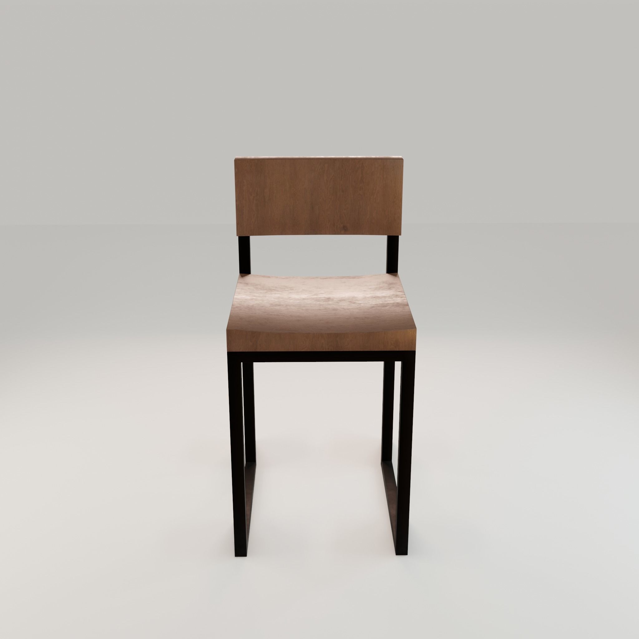 Chair loft modern wooden  id12 Low-poly 3D model_5