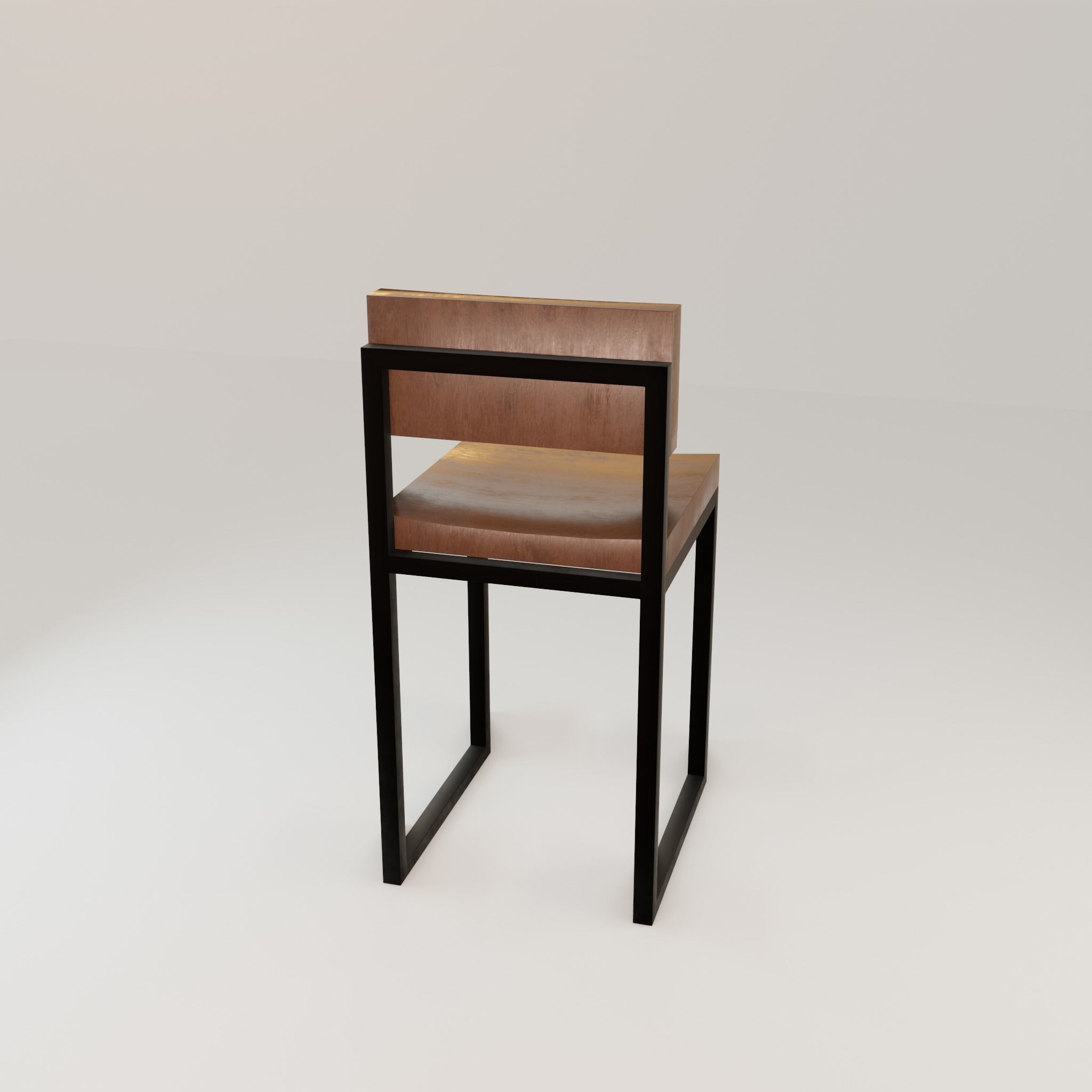Chair loft modern wooden  id12 Low-poly 3D model_24