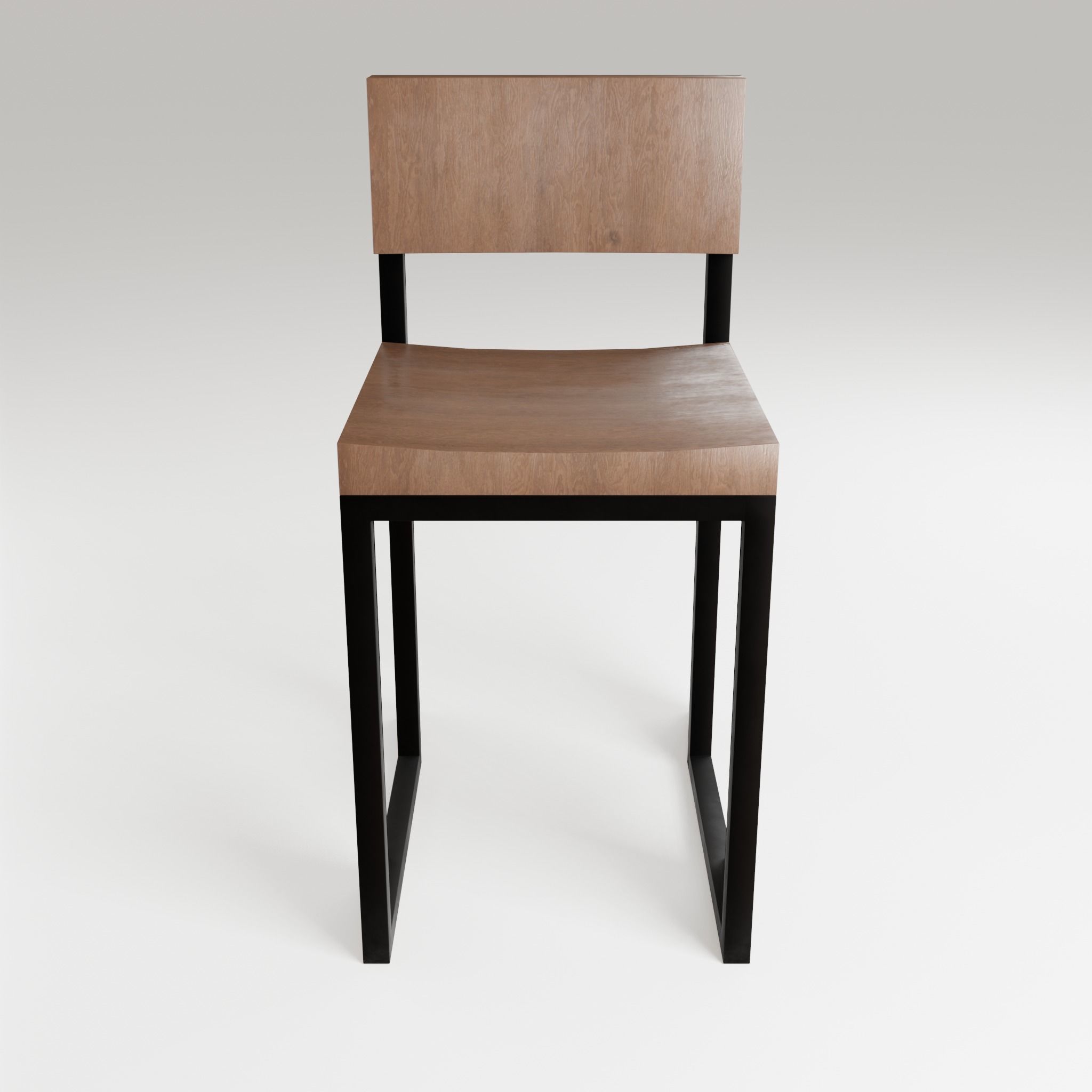 Chair loft modern wooden  id12 Low-poly 3D model_6