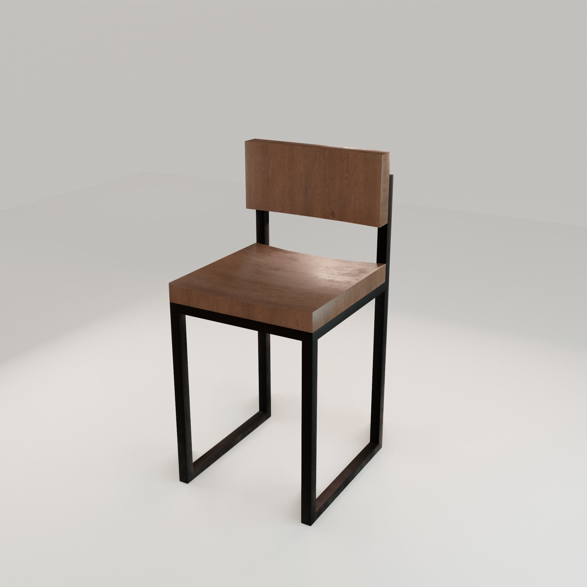 Chair loft modern wooden  id12 Low-poly 3D model_36