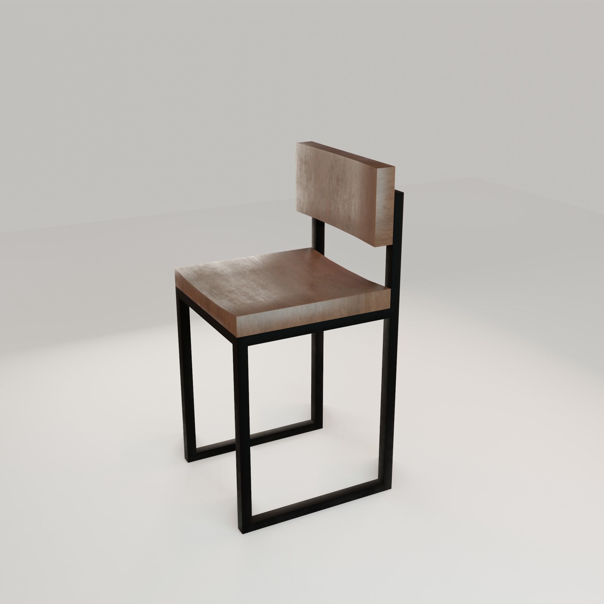 Chair loft modern wooden  id12 Low-poly 3D model_33