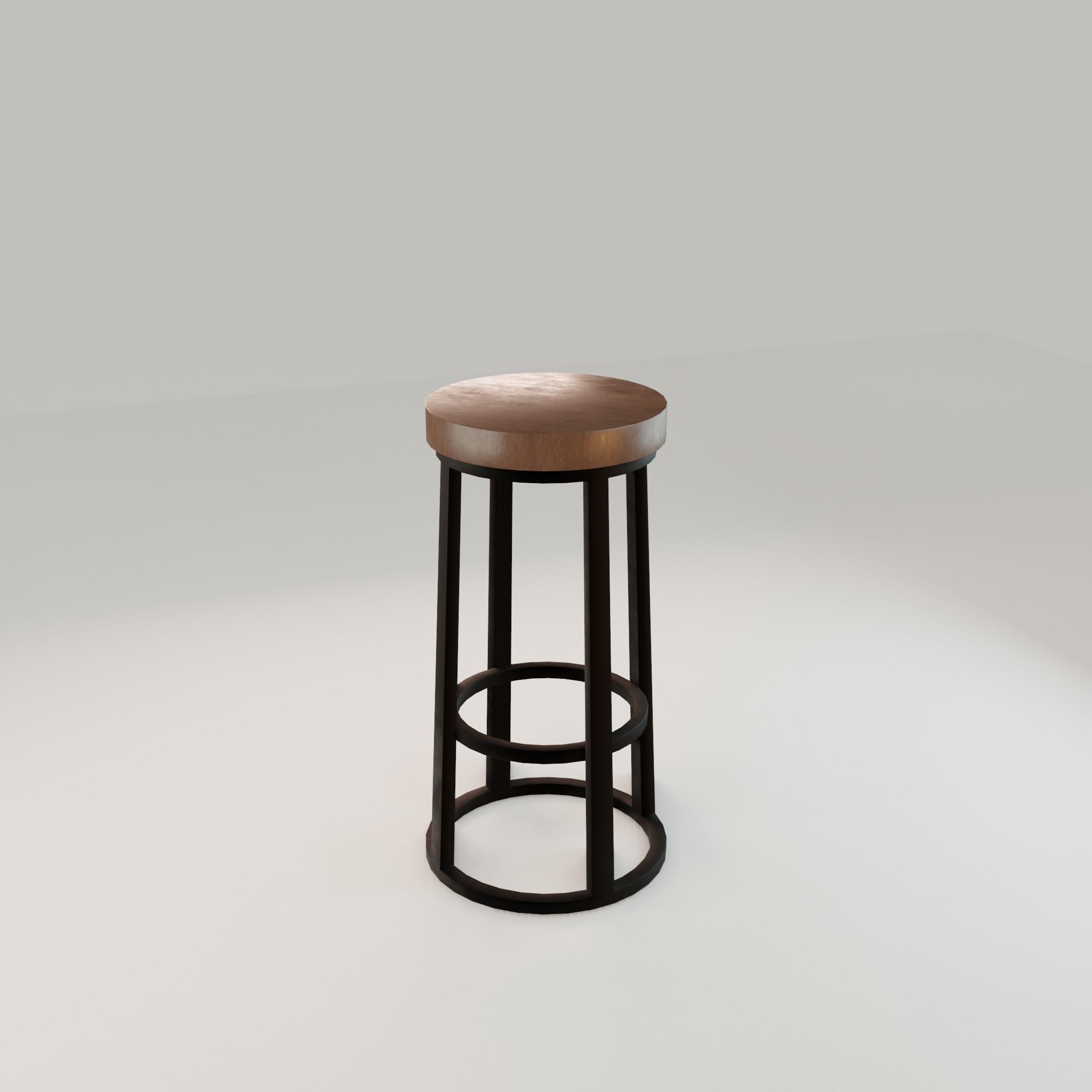 Chair loft modern wooden  id8 Low-poly 3D model_13