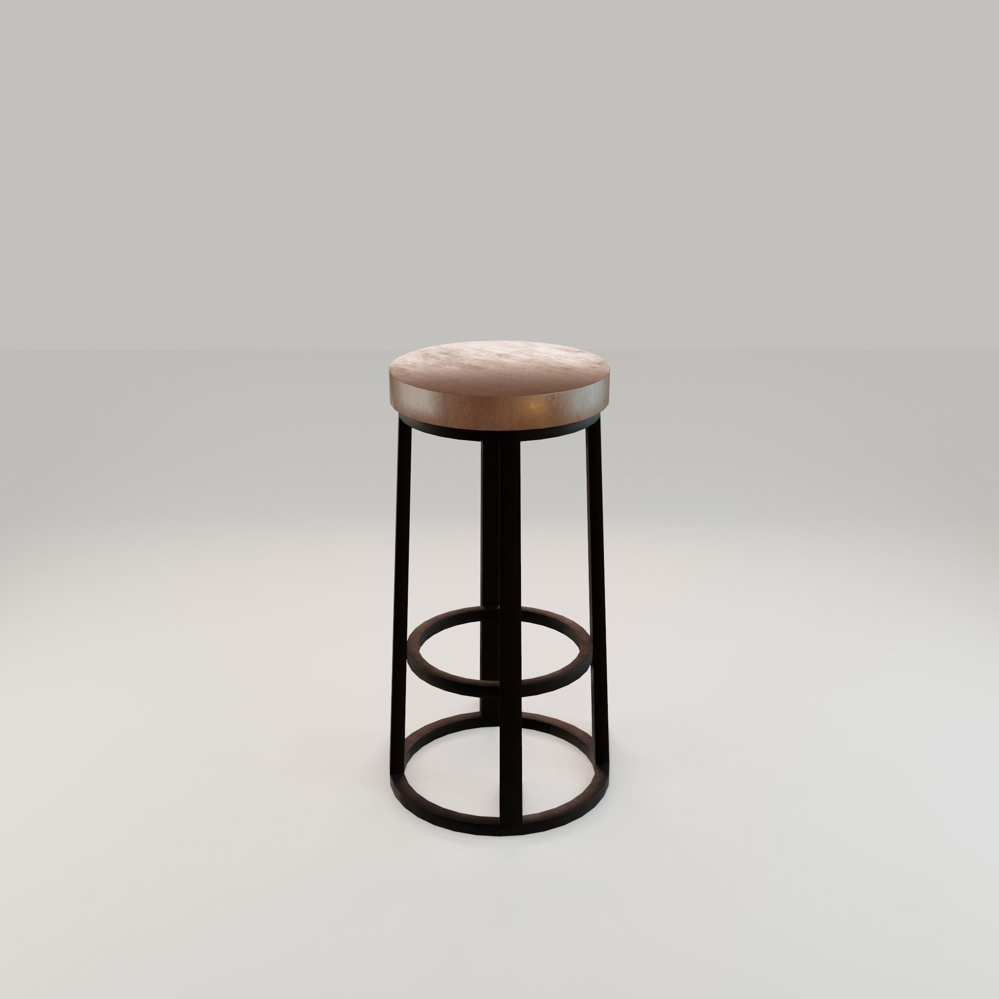 Chair loft modern wooden  id8 Low-poly 3D model_2
