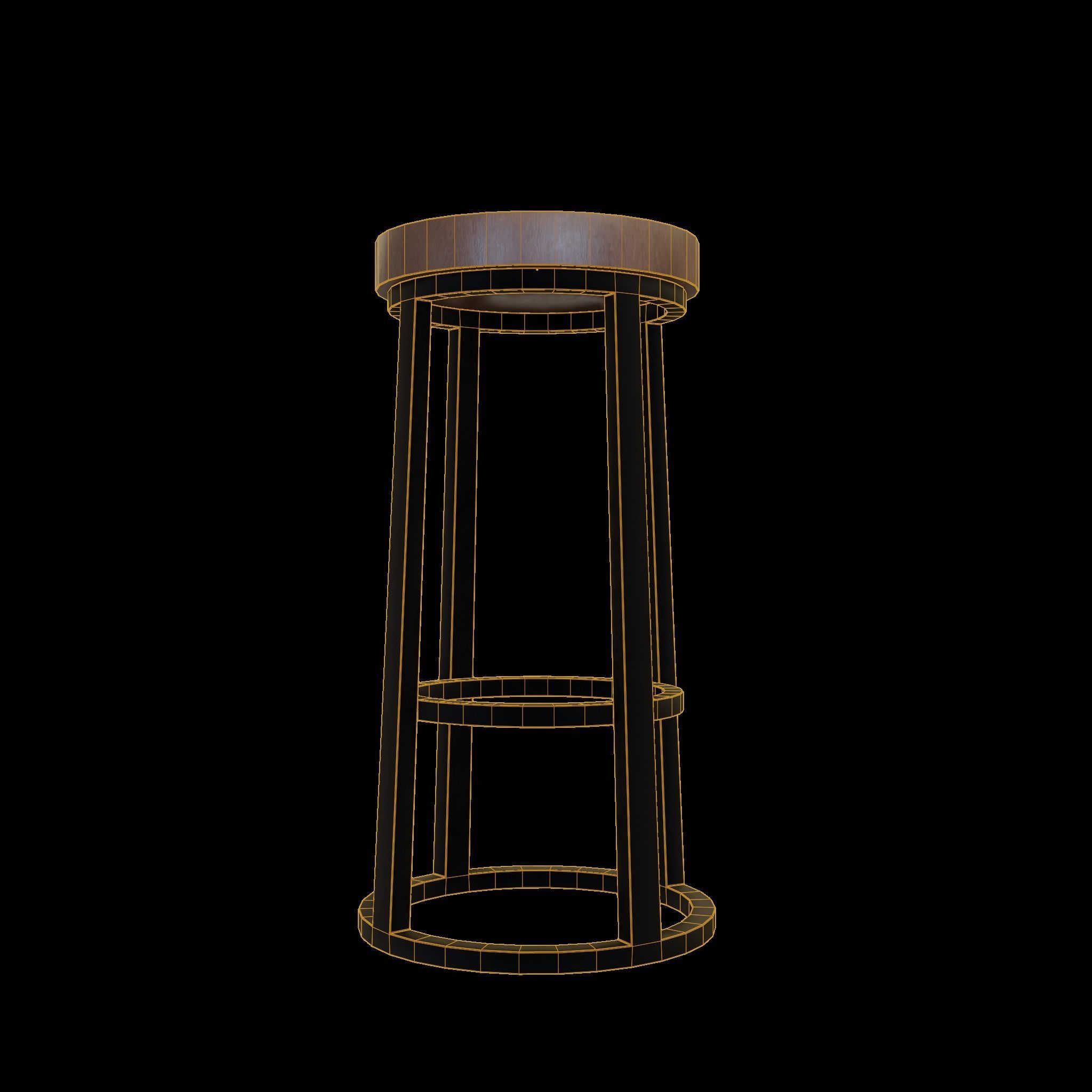 Chair loft modern wooden  id8 Low-poly 3D model_10