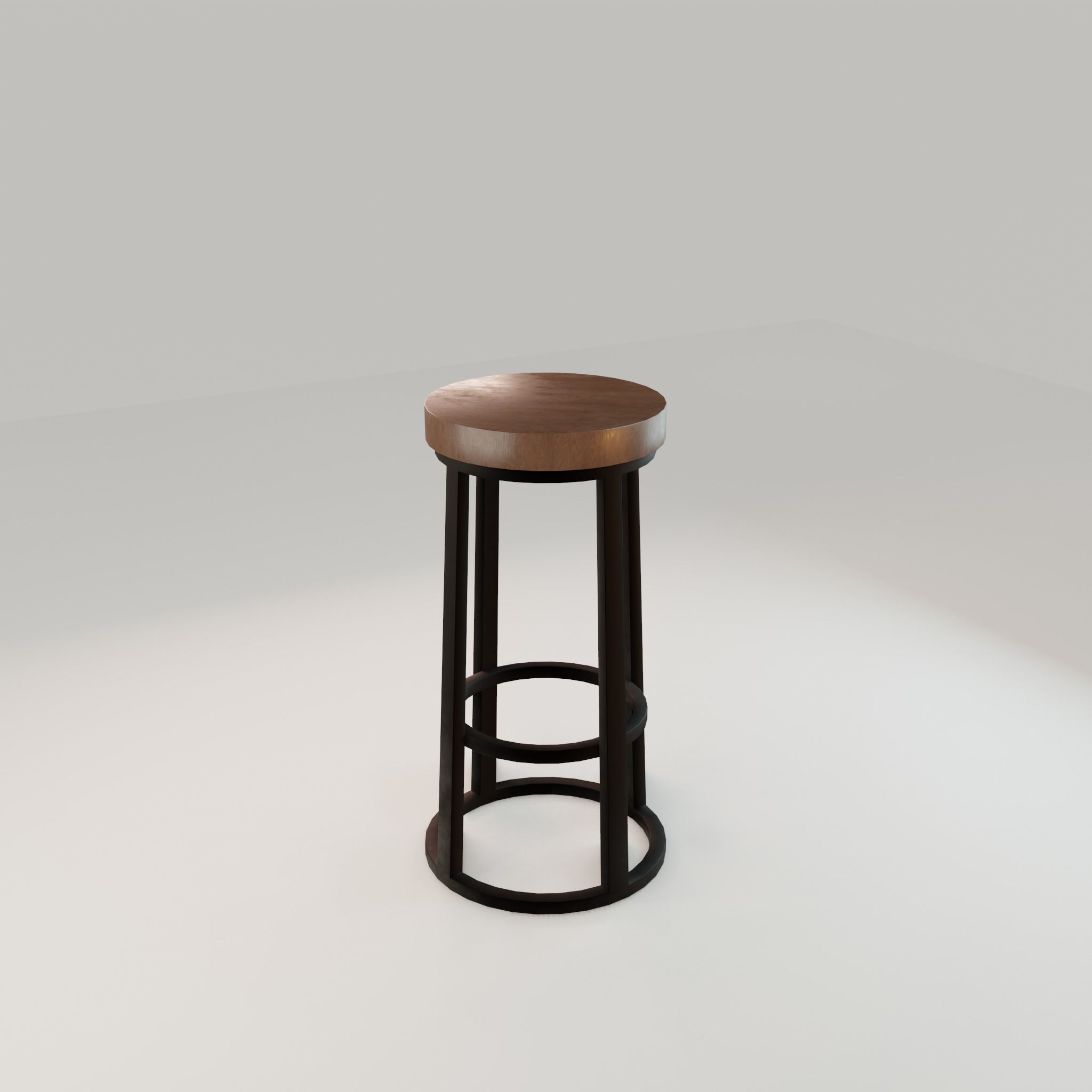 Chair loft modern wooden  id8 Low-poly 3D model_14