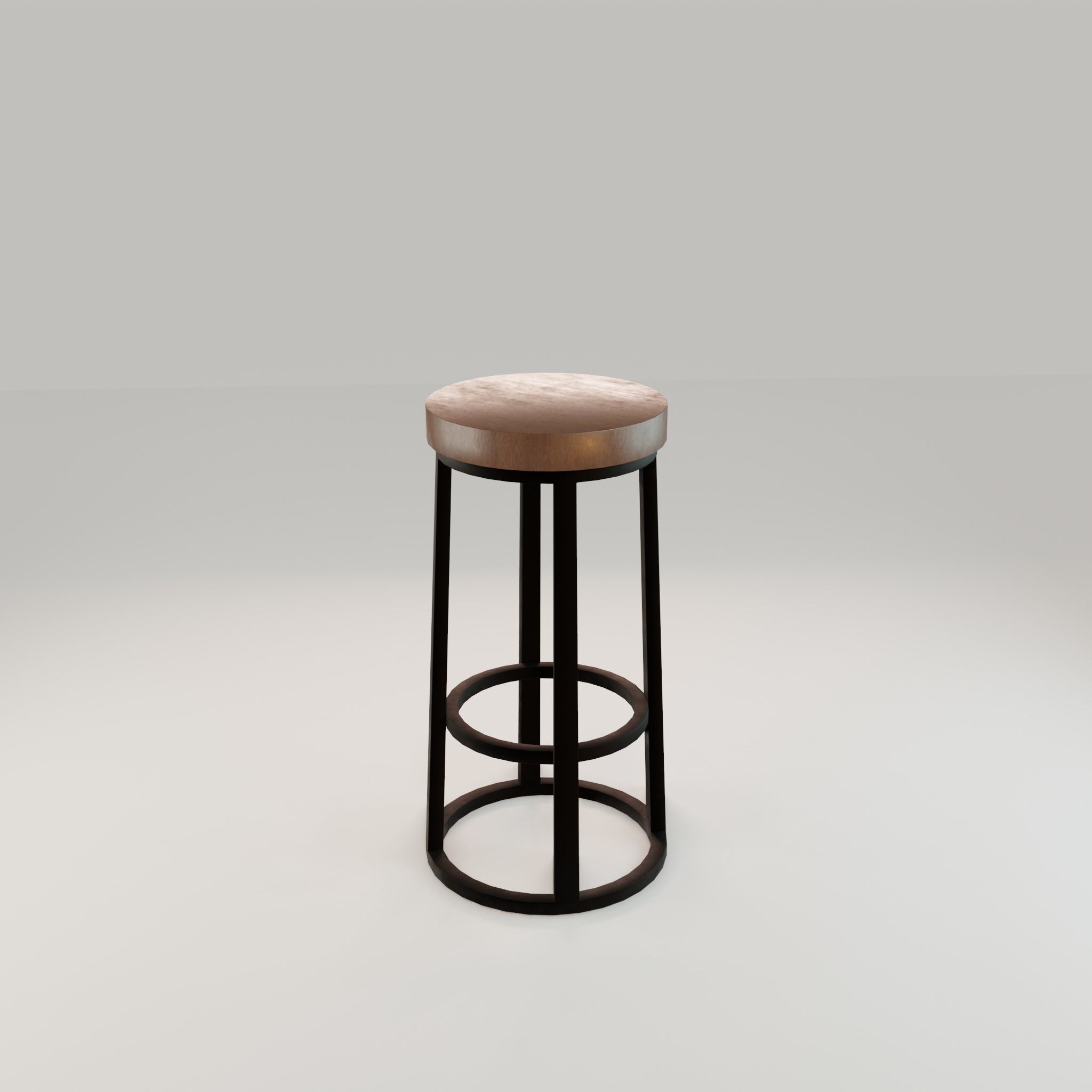 Chair loft modern wooden  id8 Low-poly 3D model_8